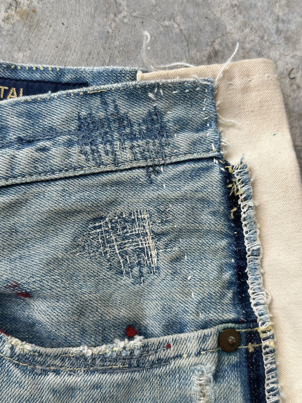 Kapital Kountry Boro Patchwork Denim Track pant Remake Size US 35 - 8 Thumbnail