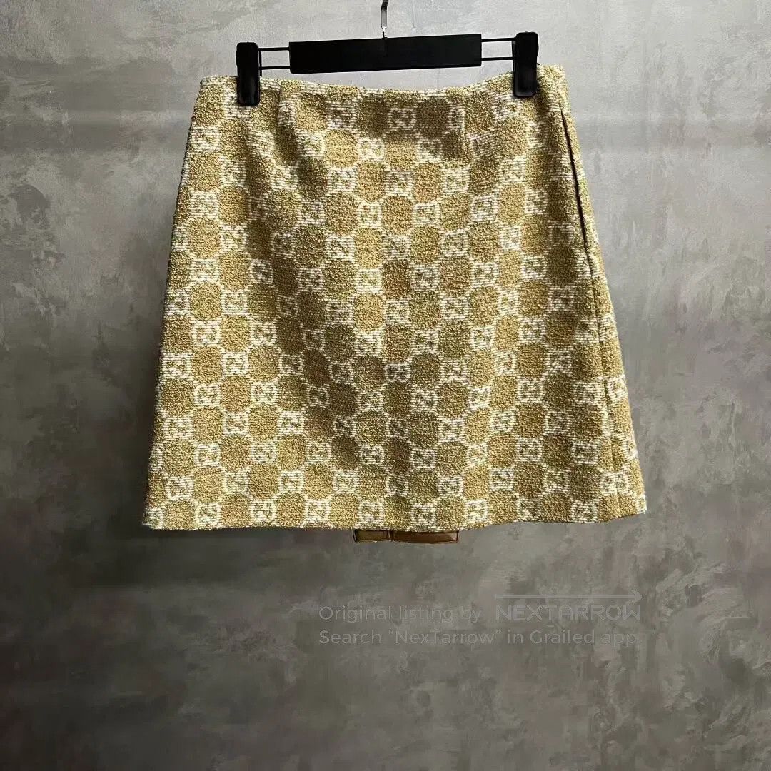 Gucci Guicci Brown floral-print fashionable casual short skirt| Size 39" - 2 Thumbnail