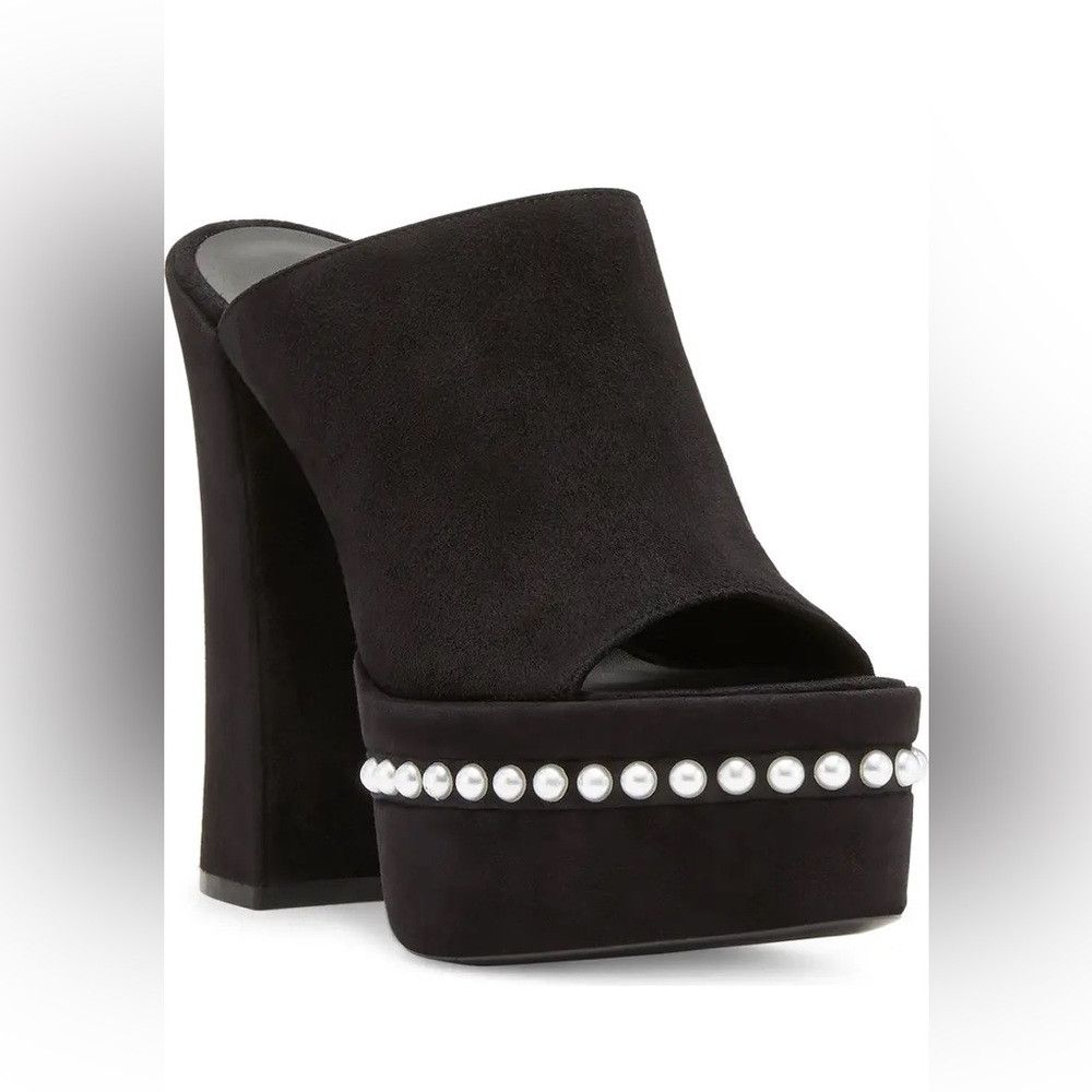 Stuart Weitzman Stuart Weitzman Skyhigh Pearl Platform Slide Mule –Black Size US 8.5 / IT 38.5 - 4 Thumbnail