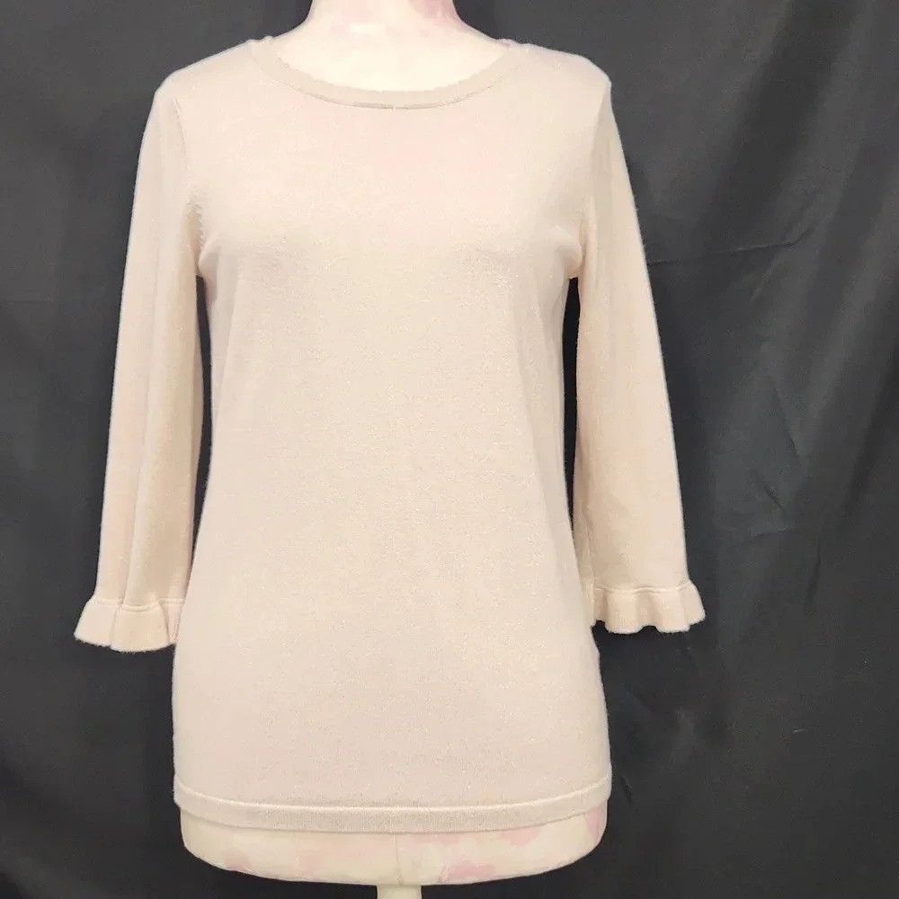 Karl Lagerfeld Karl Lagerfeld Ruffle Sleeve Metallic Sweater Size S / US 4 / IT 40 - 1 Thumbnail