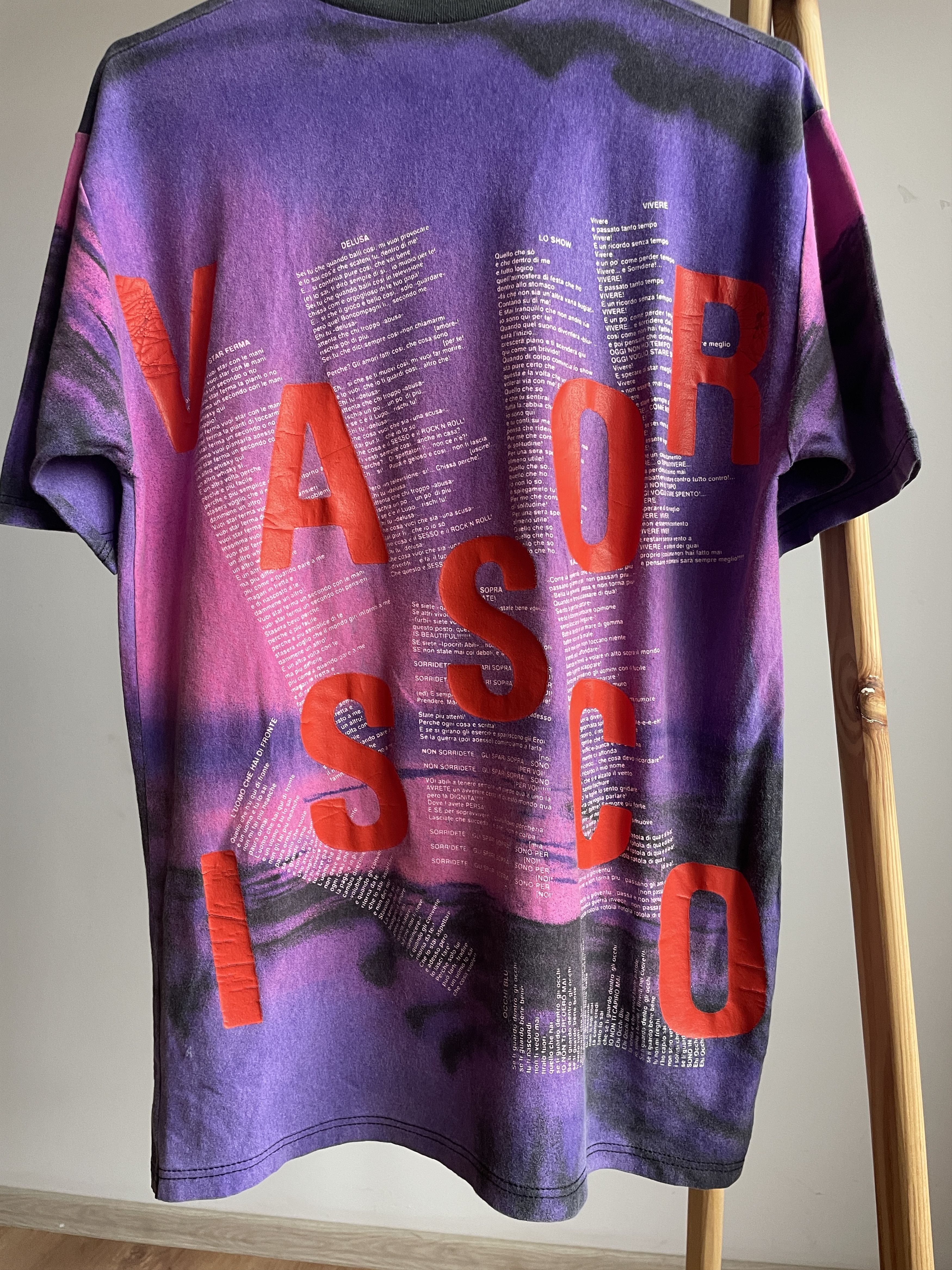 Band Tees × Vintage Vasco Rossi Vintage 90's All Over Print T-Shirt Size M Size US M / EU 48-50 / 2 - 4 Thumbnail
