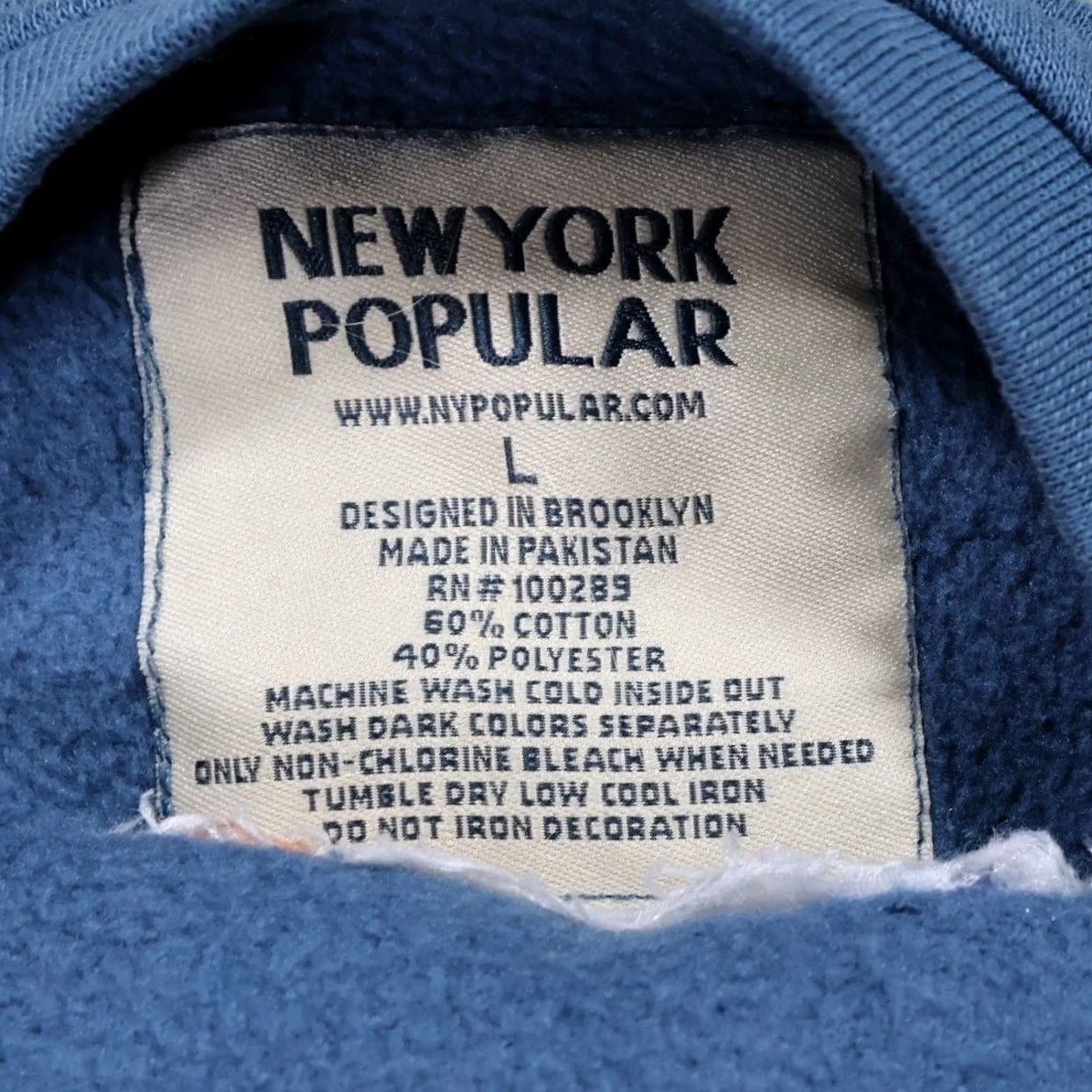Vintage New York Popular Sweatshirt Unisex L Blue Vintage Graphic Size US L / EU 52-54 / 3 - 5 Thumbnail