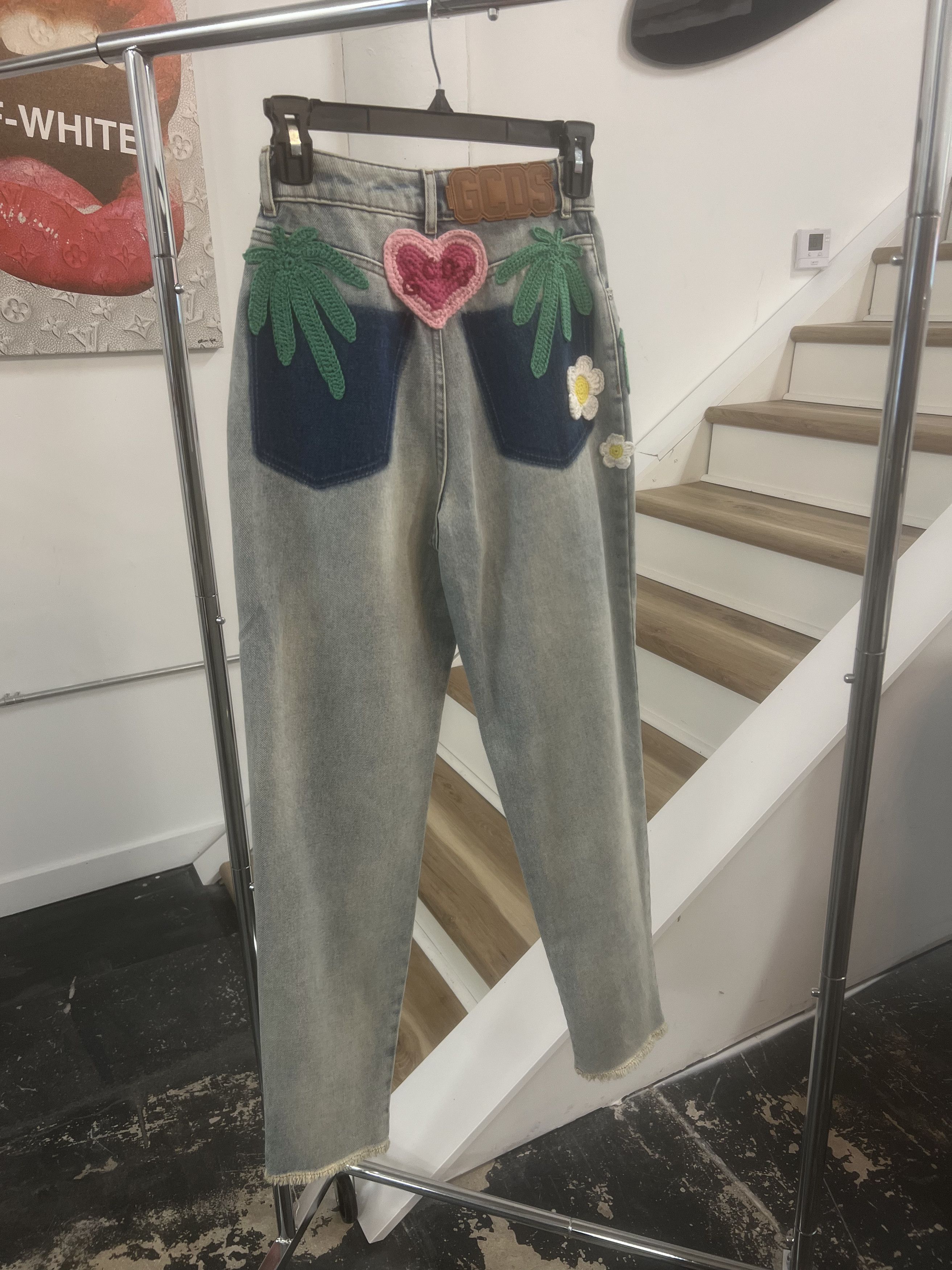 GCDS Handmade Crochet Jeans Size 25" / US 0 / IT 36 - 3 Thumbnail