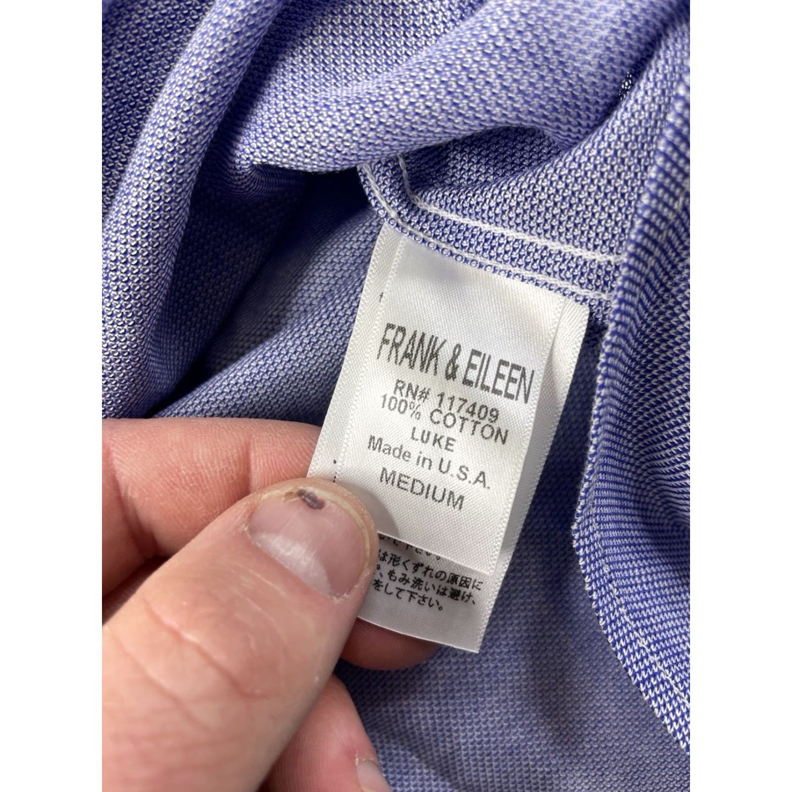 Frank & Eileen Frank & Eileen Thomas Mason Men's Button-Down Shirt Blue Size M Size US M / EU 48-50 / 2 - 5 Thumbnail