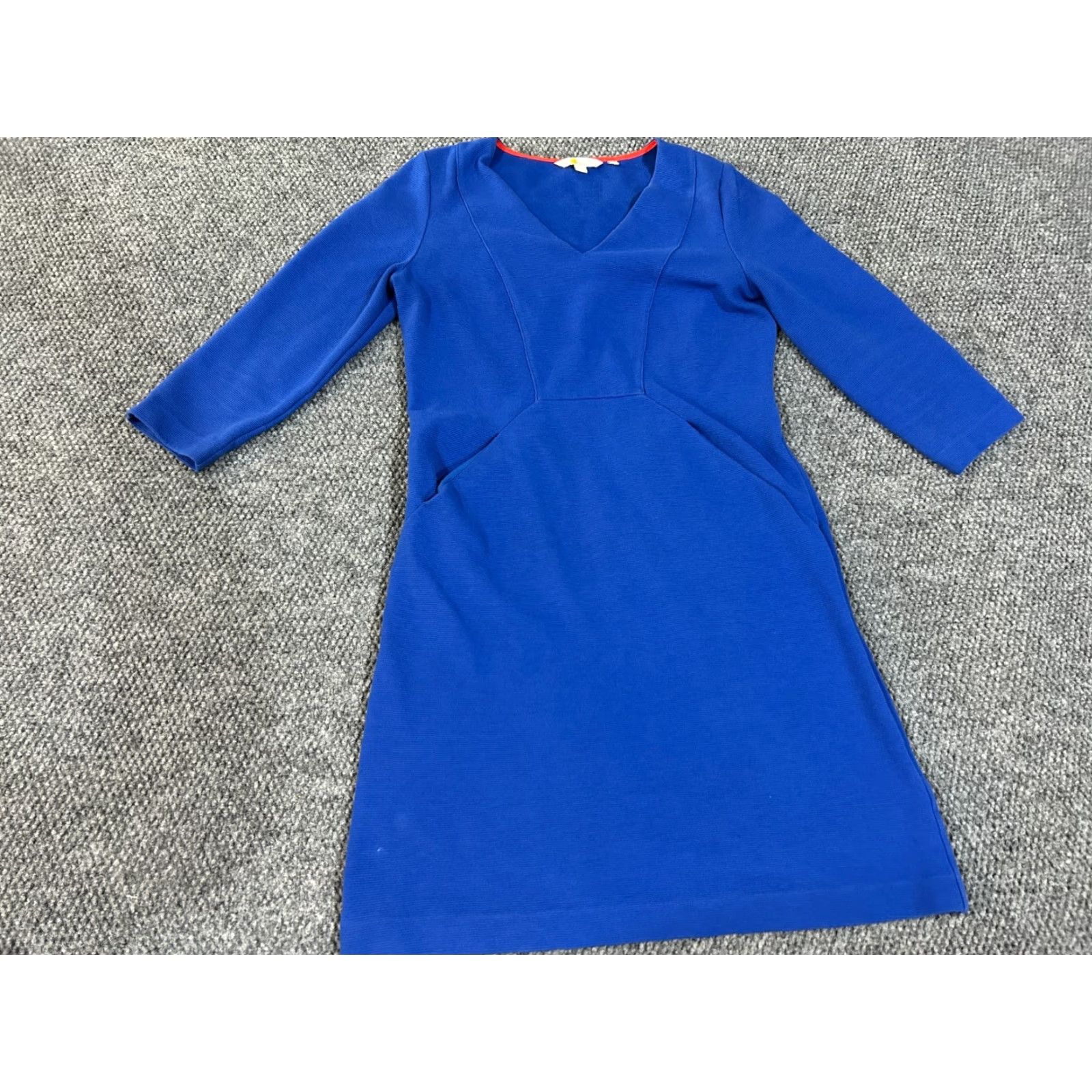 Boden Boden Dress Womens 8 Blue V Neck 3/4 Sleeve Sheath Knit Work Office Business Size M / US 6-8 / IT 42-44 - 2 Thumbnail