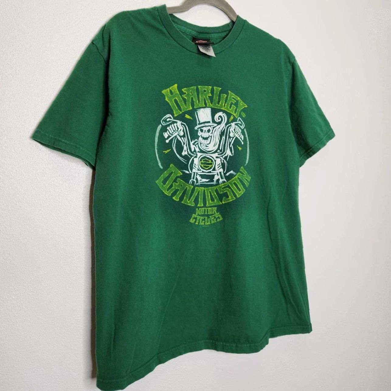 Harley Davidson VINTAGE Harley-Davidson T-Shirt Unisex Adults Large Green Sized L Regular 100% Cotton? Size US L / EU 52-54 / 3 - 2 Thumbnail