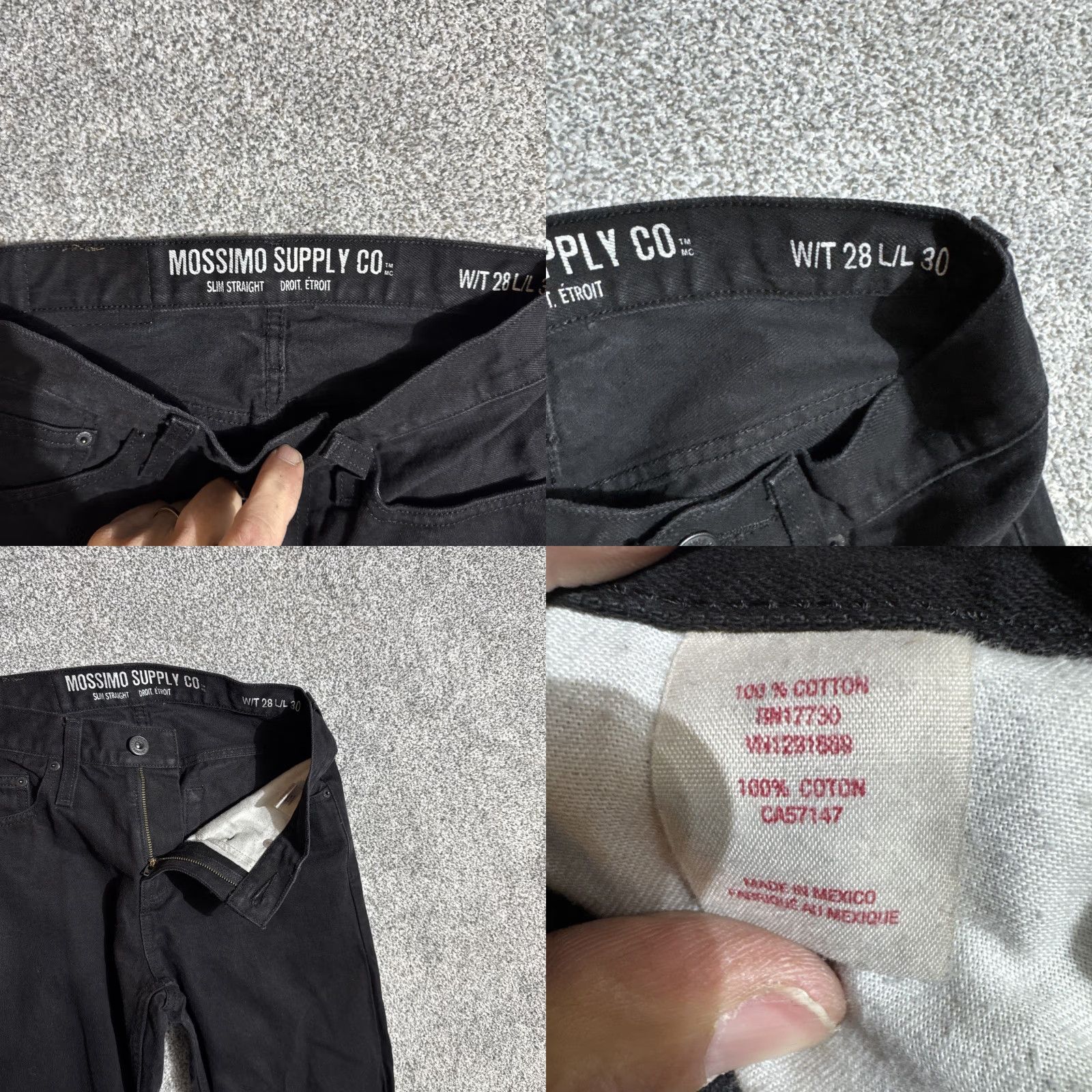 Mossimo Mossimo Slim Straight Jeans Men 28x30 Denim 5-Pocket Black Cotton Streetwear Grunge Edgy Y2K Vintage Style Mens Size US 28 / EU 44 - 8 Thumbnail