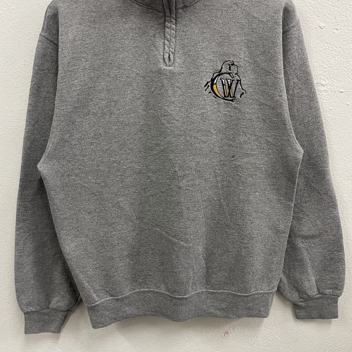 Vintage 🔥Vintage Embroidered Logo Half Zipper Sweatshirts Size US M / EU 48-50 / 2 - 4 Thumbnail