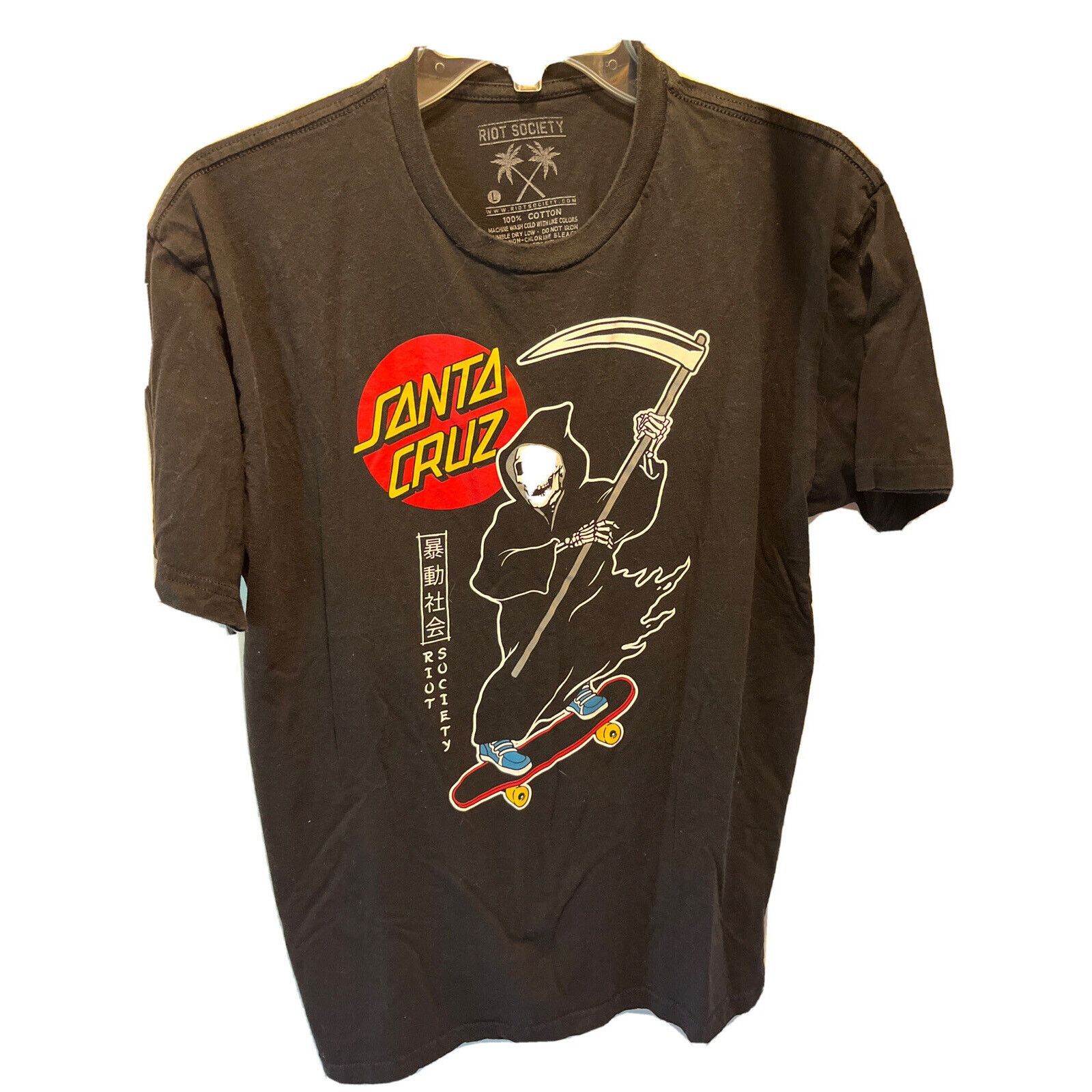 Riot Society Riot Society Men’s L Black Santa Cruz Cotton Graphic T-Shirt Size US L / EU 52-54 / 3 - 1 Thumbnail