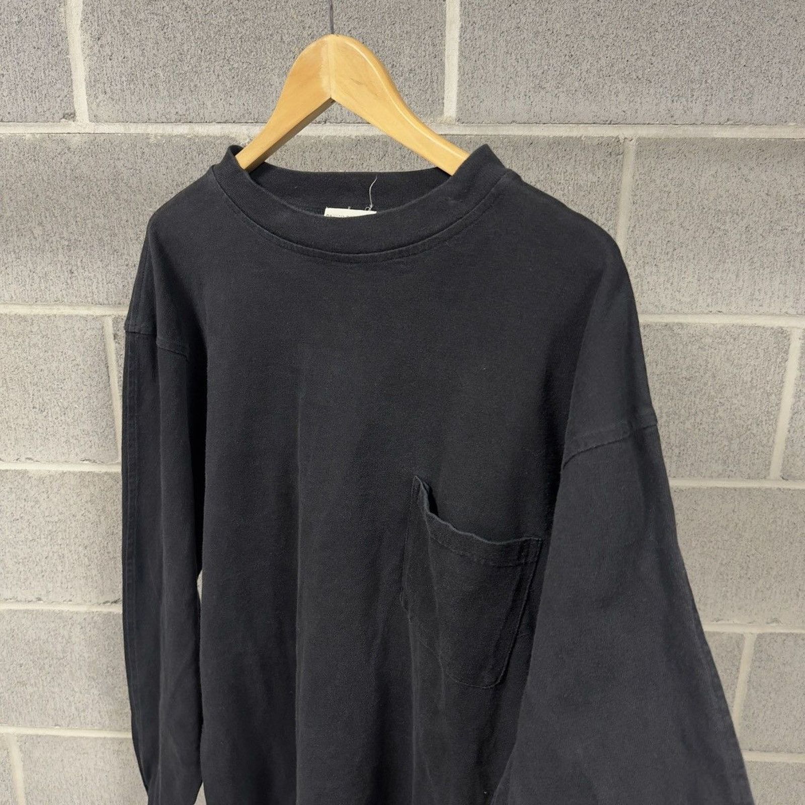 Vintage 90s Heavyweight Blank Pocket Shirt Longsleeve ERD Grunge Size US L / EU 52-54 / 3 - 2 Thumbnail