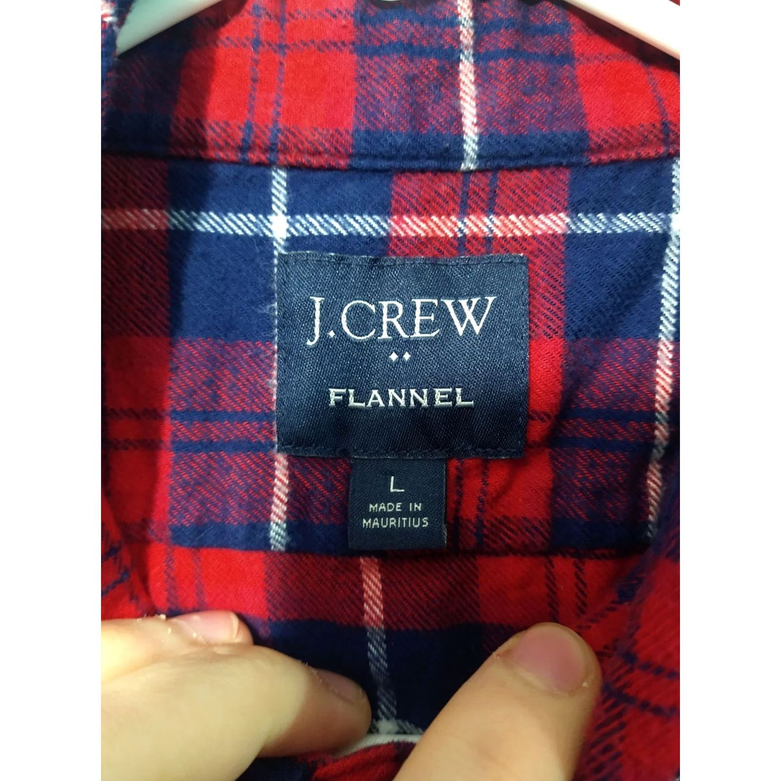 J.Crew J.CREW Shirt Mens Large Red Blue Plaid Flannel Long Sleeve Button Up Cotton Size US L / EU 52-54 / 3 - 7 Thumbnail