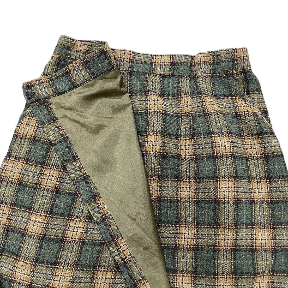 L.L. Bean × Vintage Vintage LL Bean Tartan Wool Midi Skirt Size 28" / US 6 / IT 42 - 7 Thumbnail