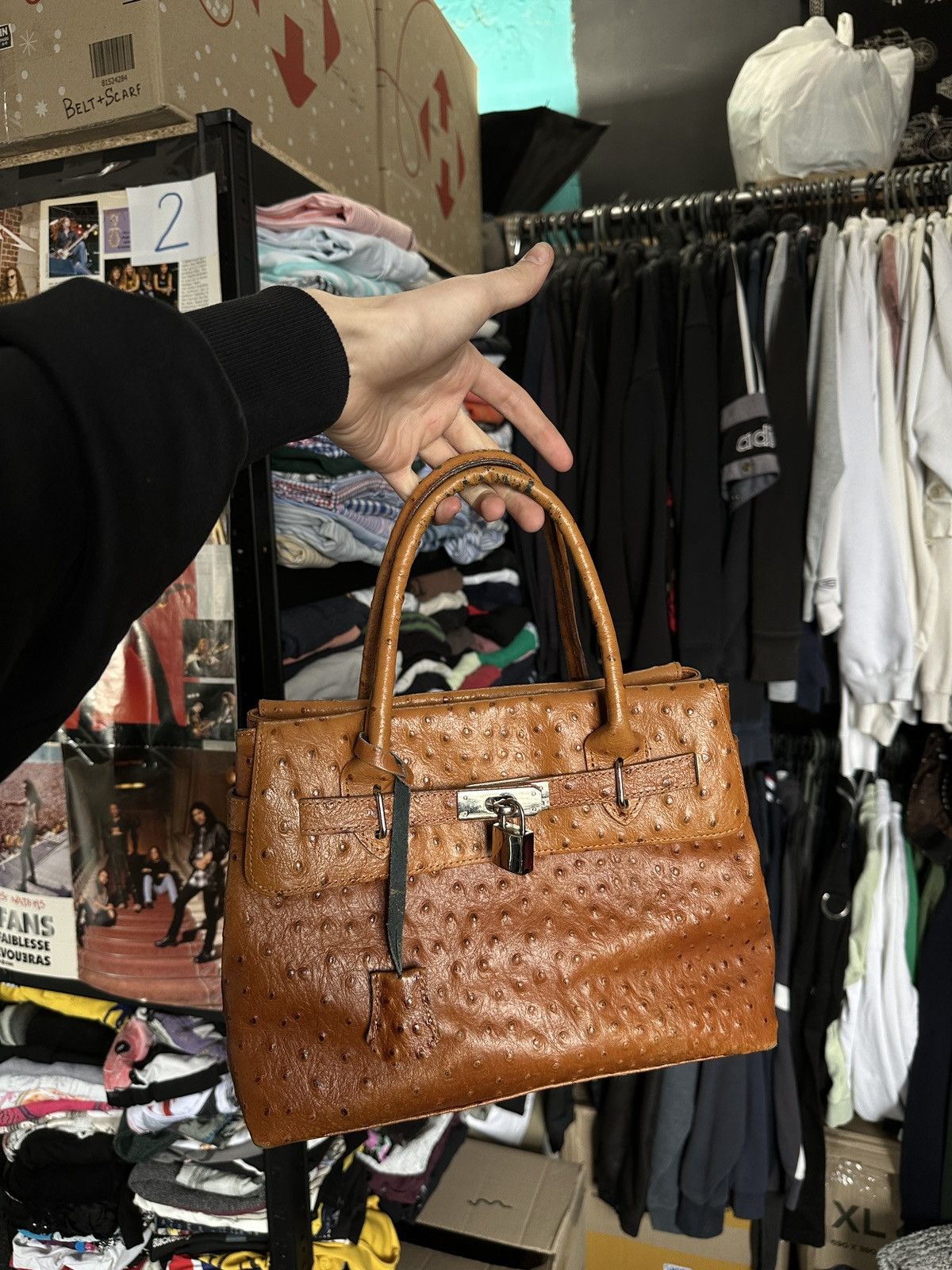 Other 🚨 WOMEN OSTRICH BROWN BIRKIN HAND BAG LUXURY kelly hermes Size ONE SIZE - 2 Thumbnail