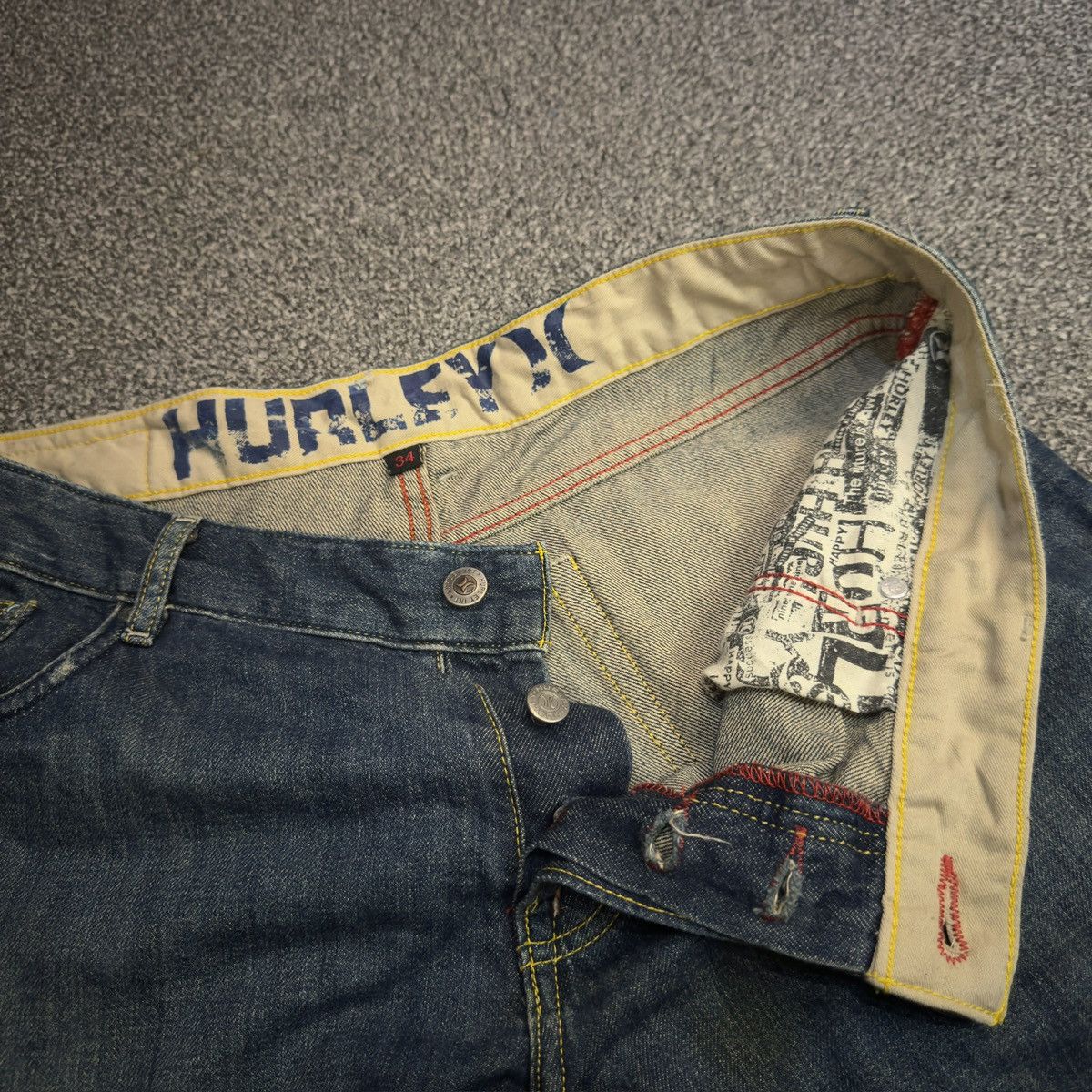 Hurley 🔥 Vintage y2k Baggy Skate Hurley Global 3 Denim Size US 37 - 12 Thumbnail