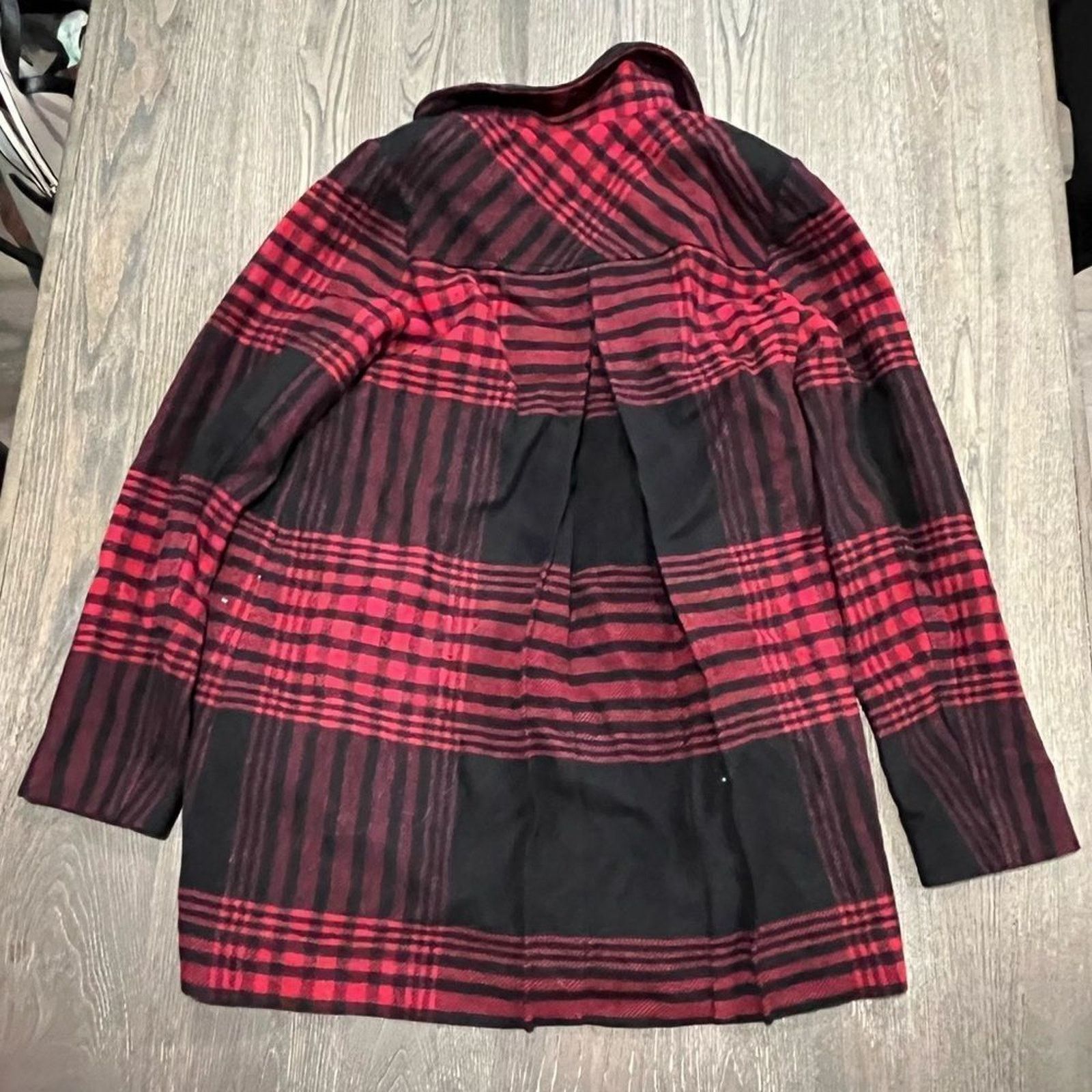 Vintage J. Jill Womens Peacoat Jacket Plaid Button Front Wool Sz XS Size XS / US 0-2 / IT 36-38 - 9 Thumbnail