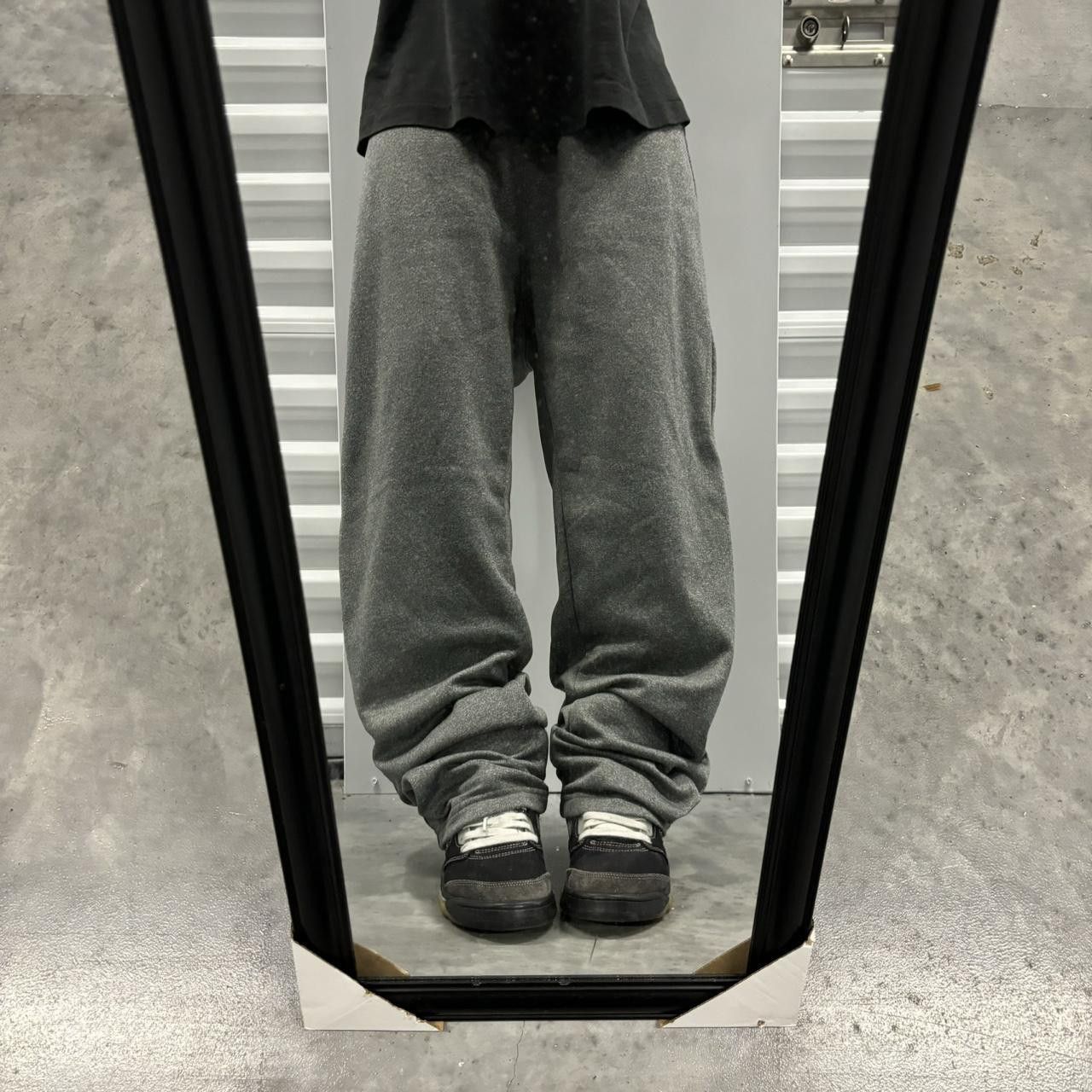 Japanese Brand × Vintage Crazy Vintage Y2K/2000s Baggy Grey Skater Athletic Drill Essential Sweatpants! Size US 32 / EU 48 - 1 Thumbnail