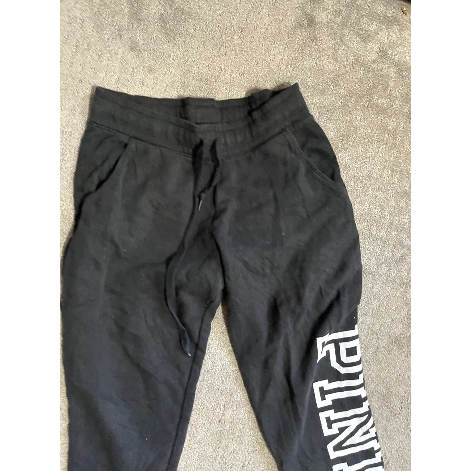 Banana Republic VINTAGE Banana Republic Sweatpants Drawstring M Women Black Joggers Lounge Cotton Size 32" / US 10 / IT 46 - 2 Thumbnail