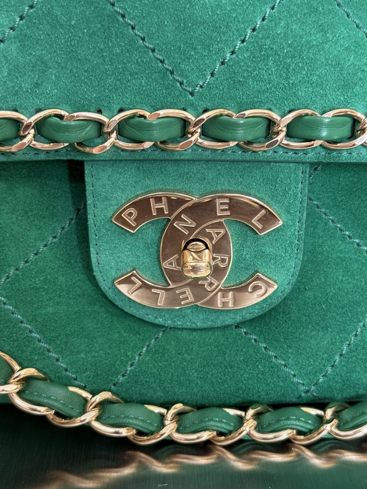 Chanel Chanel X Pharrell Williams XXL Suede Flap Bag Green Size ONE SIZE - 7 Thumbnail
