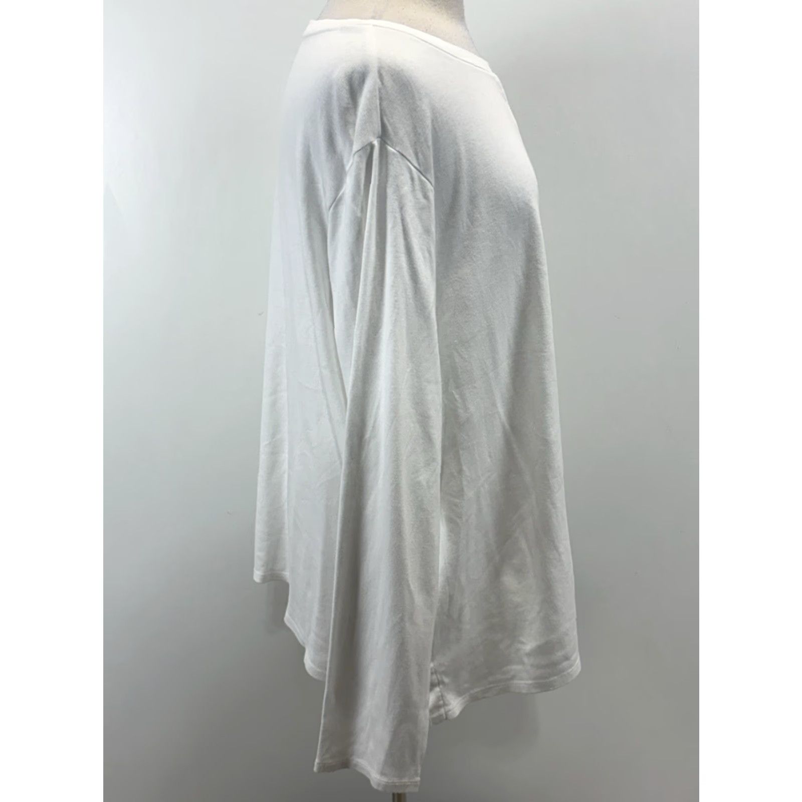 J. Jill J. Jill Long Sleeve Pima Crew Neck Tshirt Women’s 3X Plus White Casual Basic Shirt Womens Size XXL / US 16-18 / IT 52-54 - 4 Thumbnail