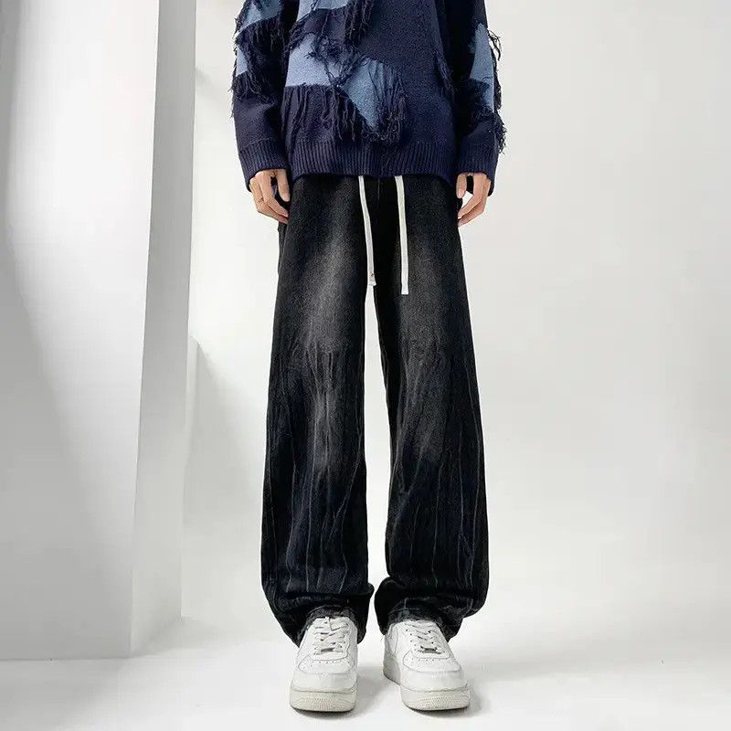 Japanese Brand Retro loose water pattern straight leg jeans Size US 32 / EU 48 - 6 Thumbnail
