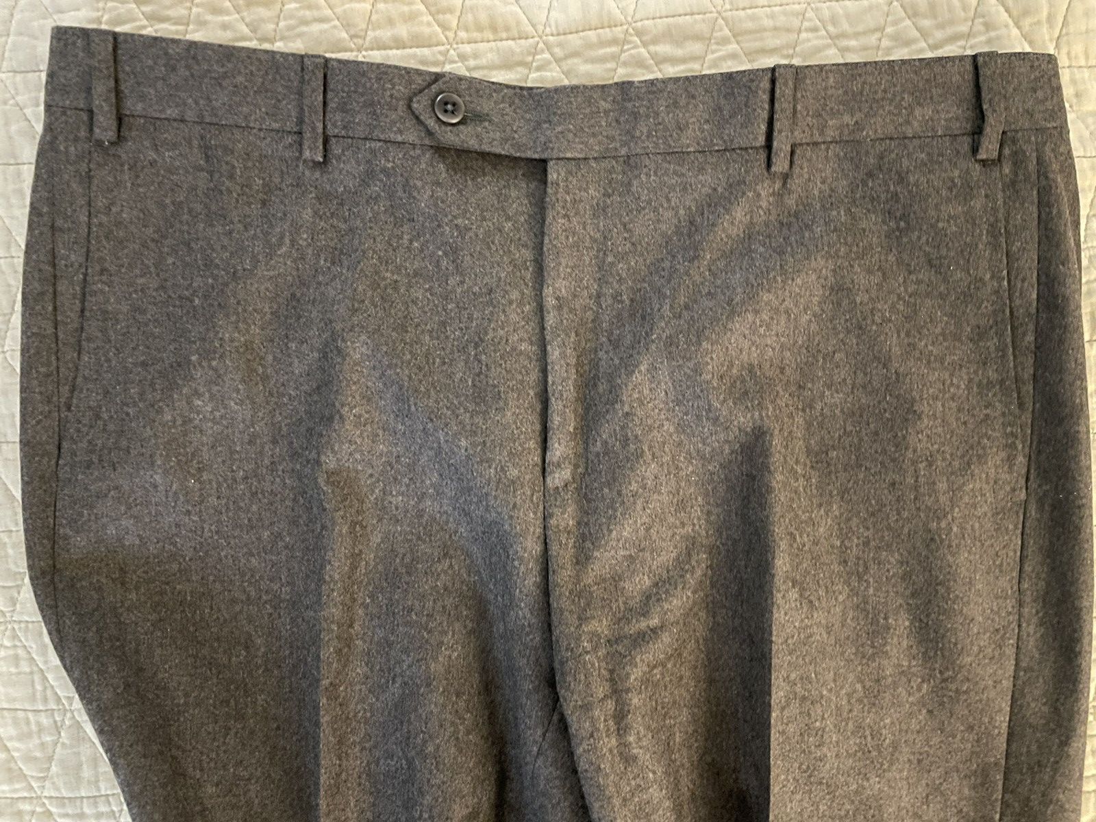 Zanella Flat Front Wool Flannel 'Devon' Trouser Size US 38 / EU 54 - 5 Thumbnail
