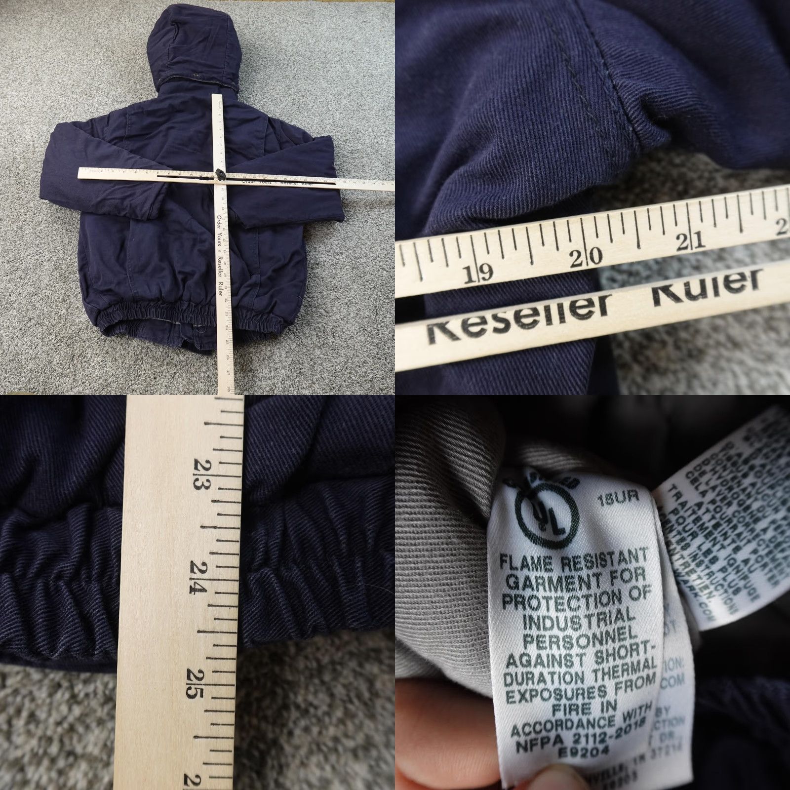 Vintage Bulwark Jacket Mens S Blue Flame Resistant FR Insulated Hooded Work Parka Coat Size US S / EU 44-46 / 1 - 8 Thumbnail