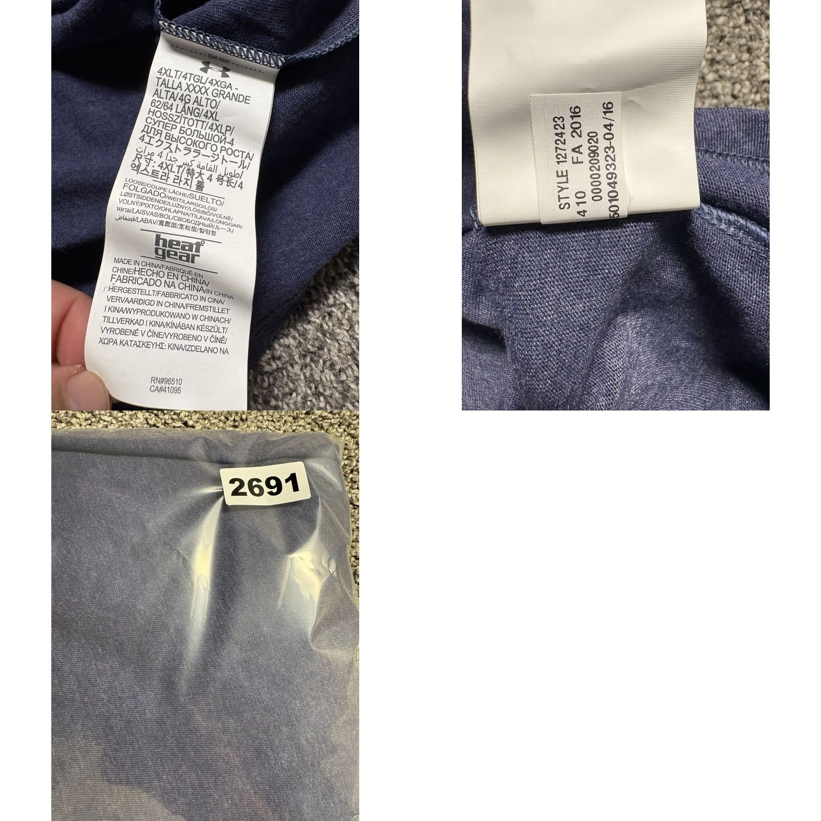 Under Armour VINTAGE Under Armour Henley Shirt Mens 4XL Tall Blue Heatgear Loose Tagless Size US XXL / EU 58 / 5 - 8 Thumbnail