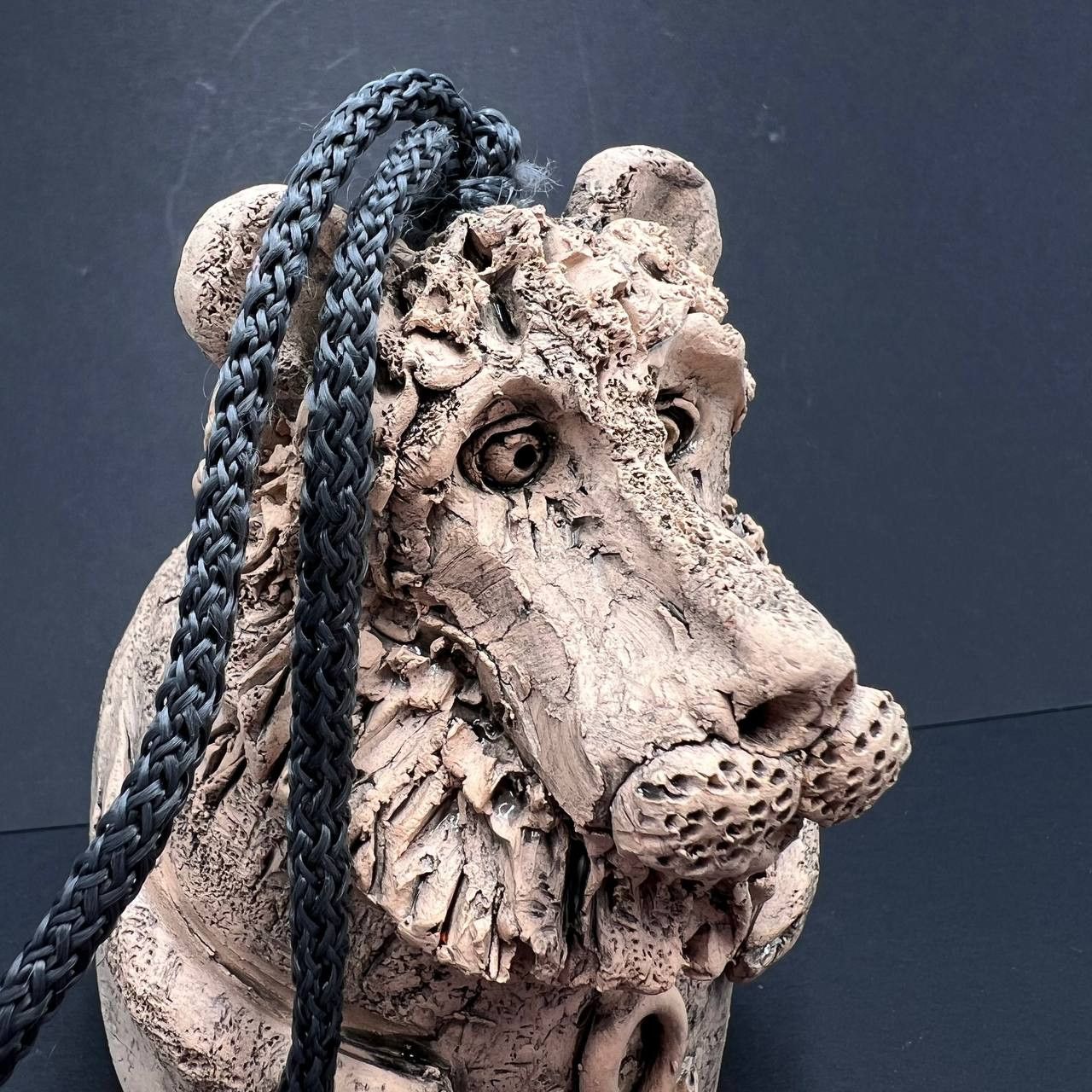 Vintage Handmade Ceramic Statue Lion Bell Leo Zodiac Sign Pottery Size ONE SIZE - 4 Thumbnail