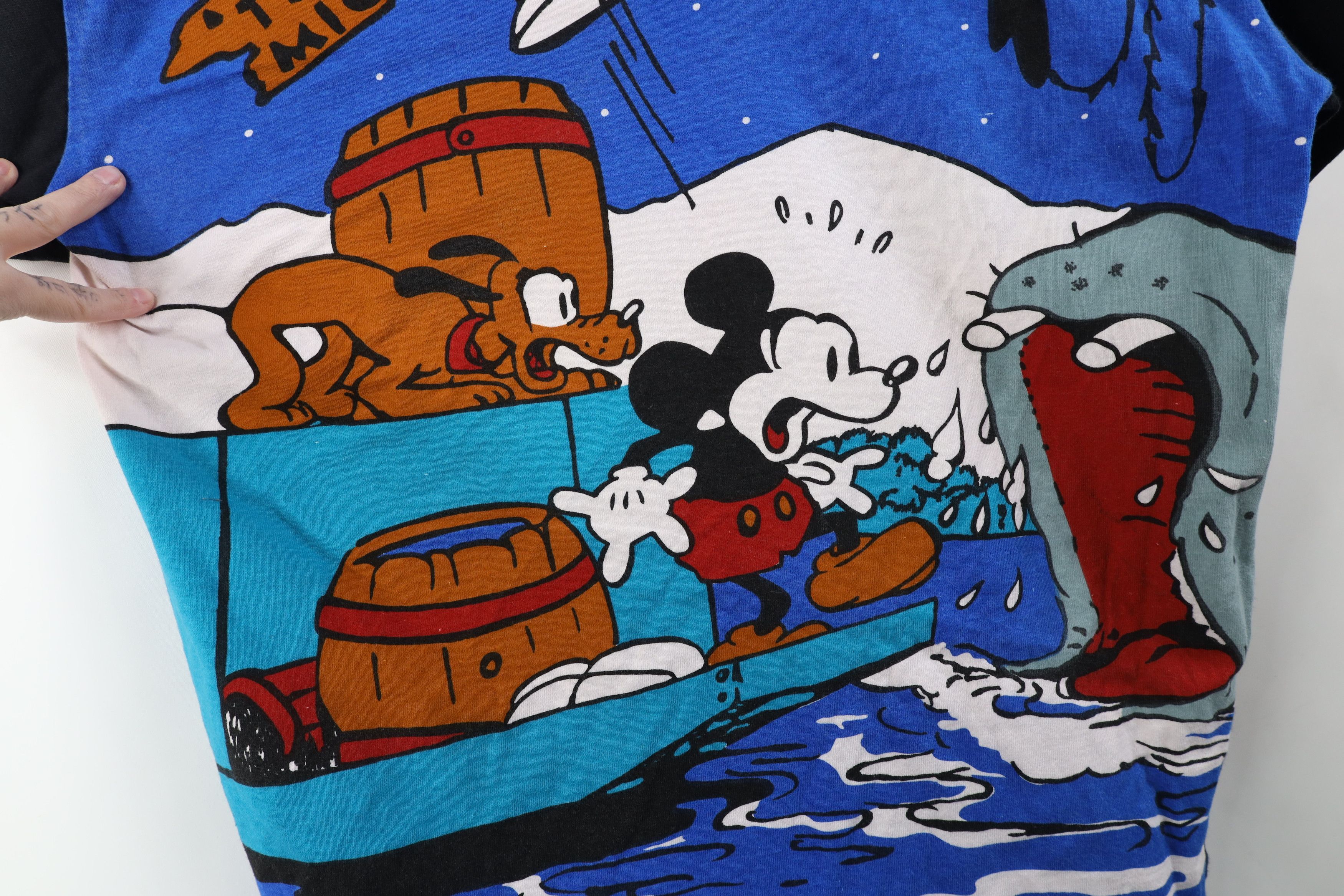 Disney Vintage 90s Disney Mickey Mouse Steamboat Print T-Shirt Size US XL / EU 56 / 4 - 5 Thumbnail