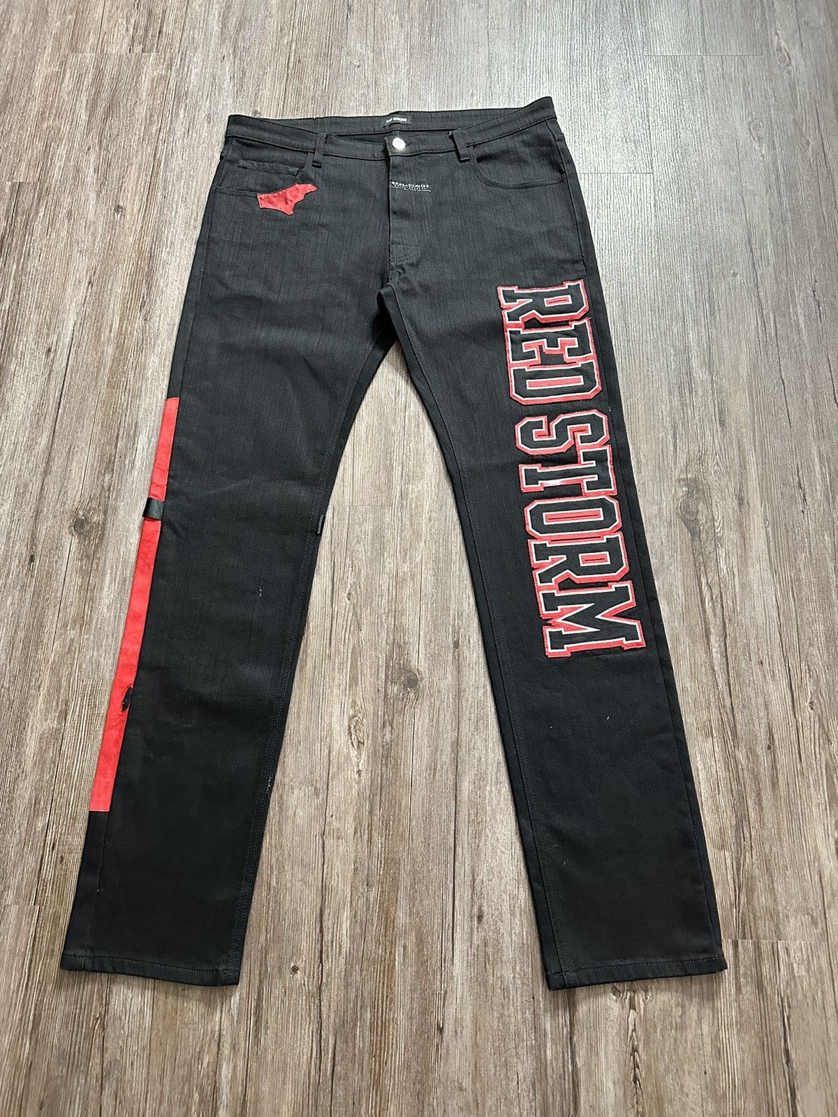 Raf Simons ️RAF Simons ️ SS19 Red Storm Denim Jeans | Grailed