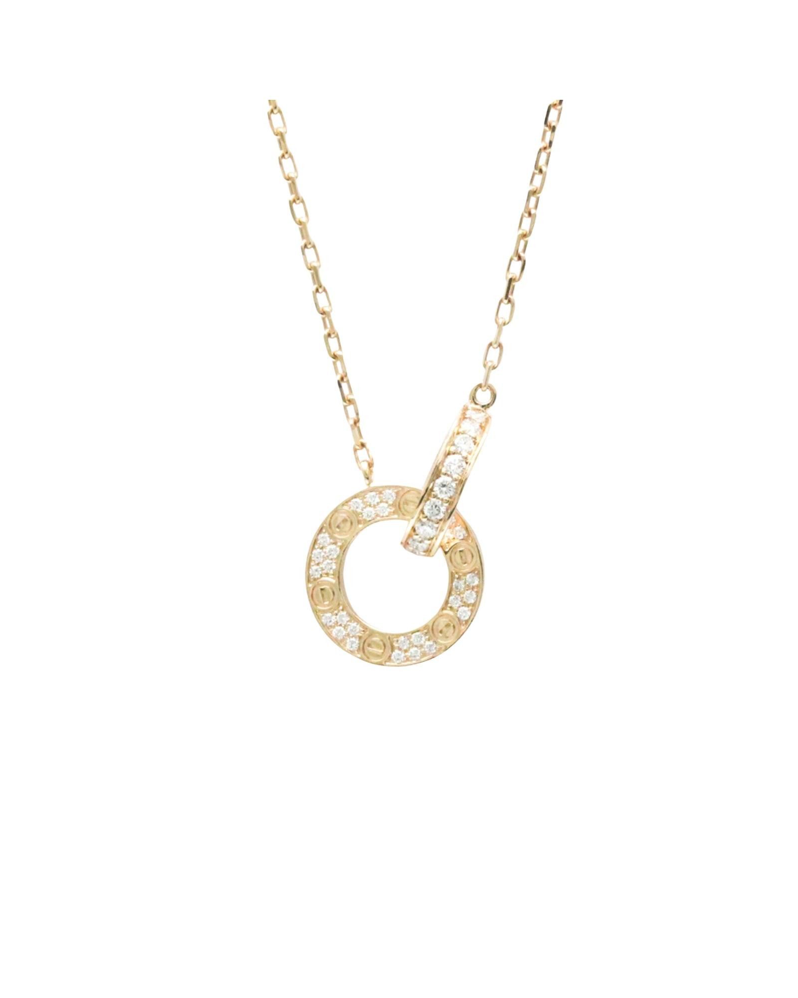 image of Cartier Rose Gold Diamond Pendant Necklace, Women's