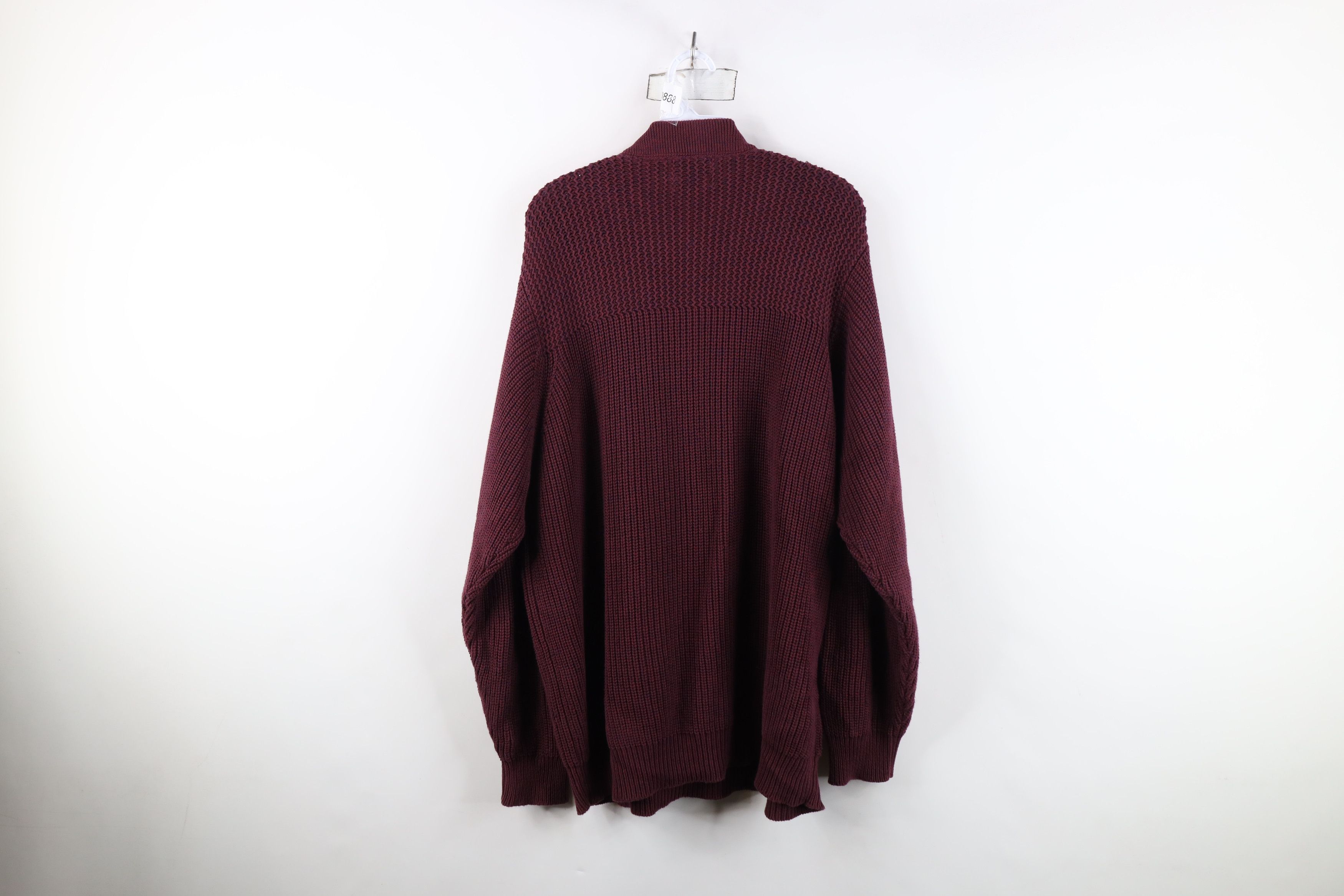 Vintage Vintage 90s Streetwear Cotton Ribbed Knit Henley Sweater Red Size US XL / EU 56 / 4 - 7 Thumbnail