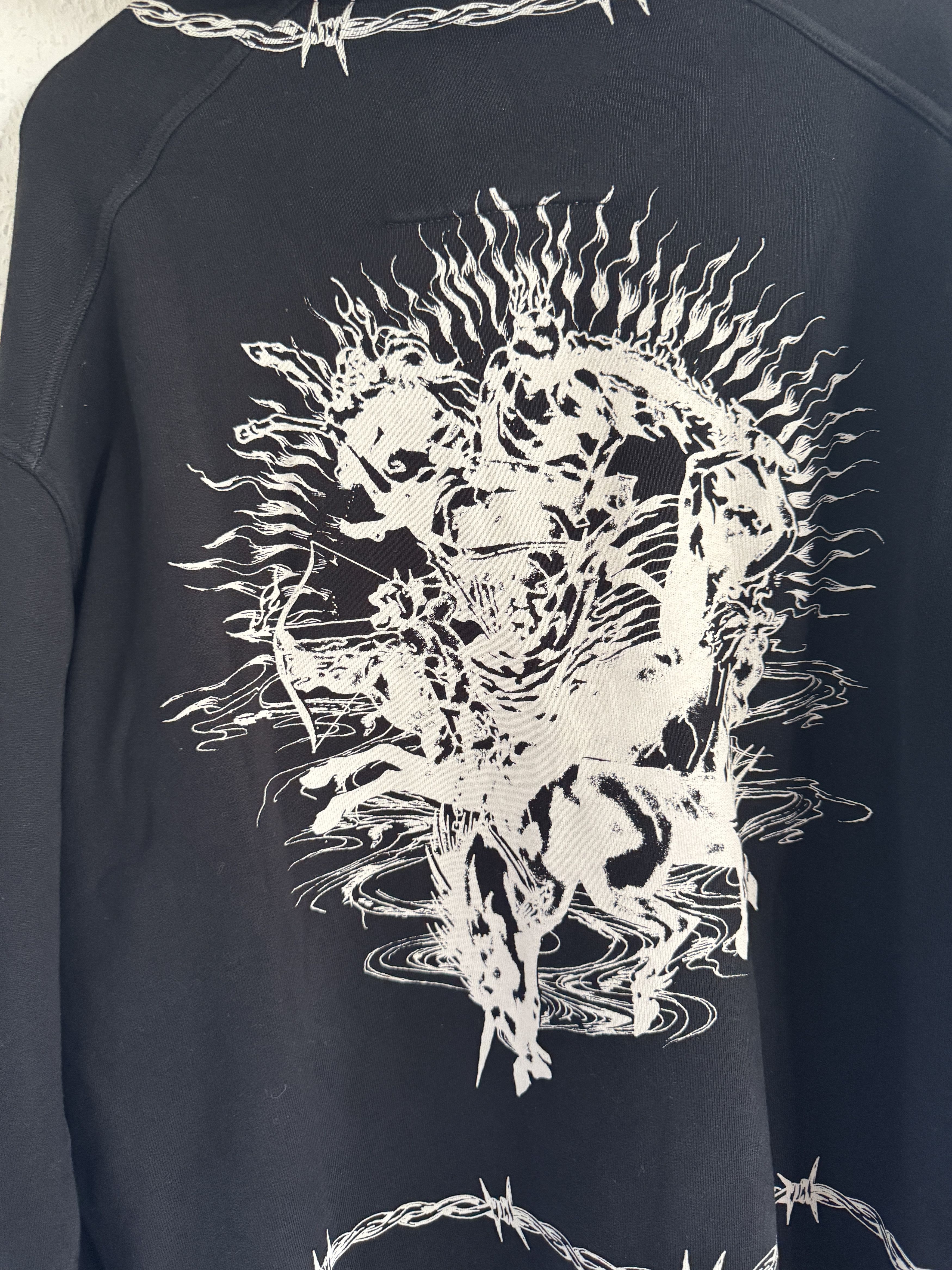Givenchy Black Barbed Wire Eagle Oversized Hoodie Size US S / EU 44-46 / 1 - 12 Thumbnail