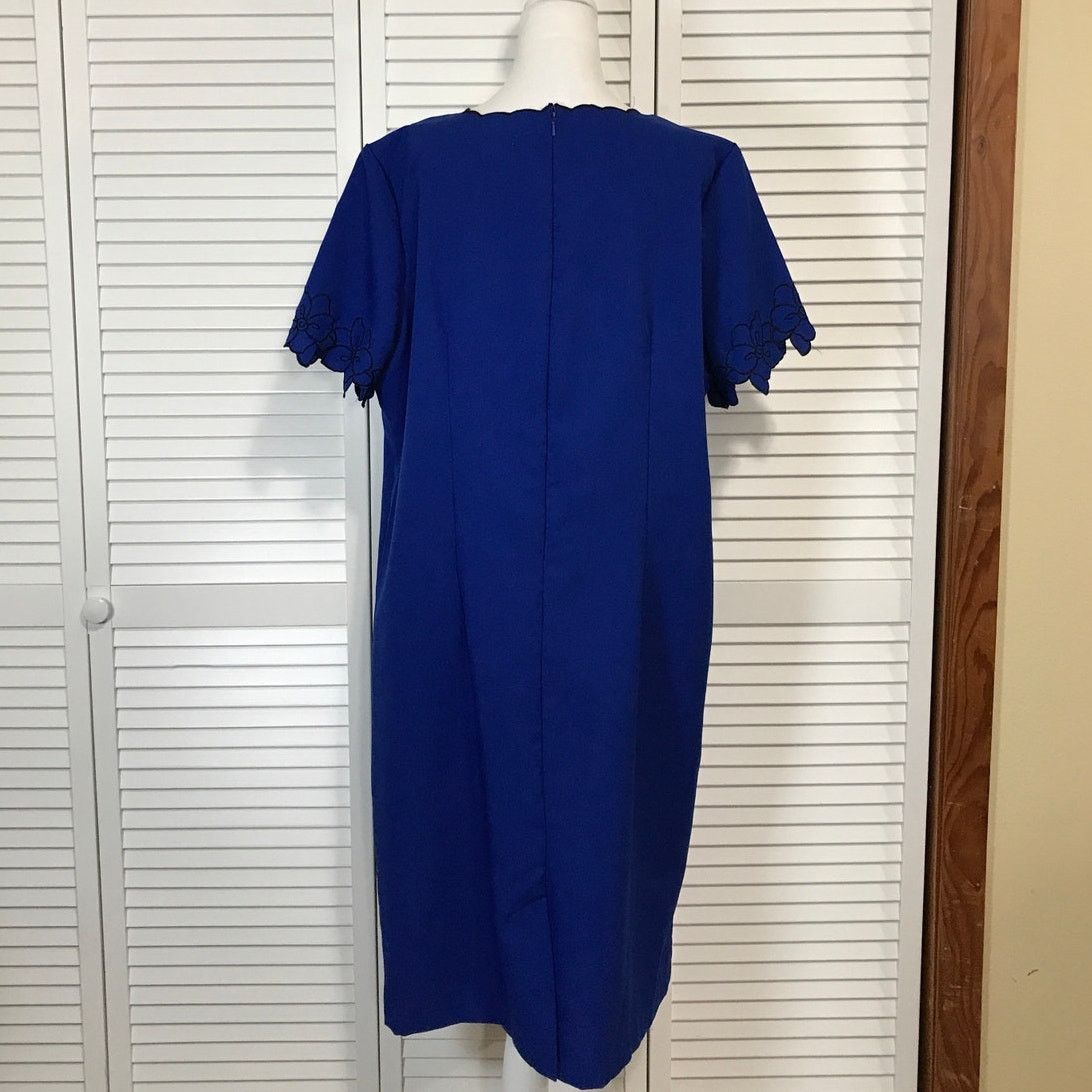 Other Anthony Richards 80’s Blue Midi Shift Dress Women 18W Size XXL / US 16-18 / IT 52-54 - 2 Thumbnail
