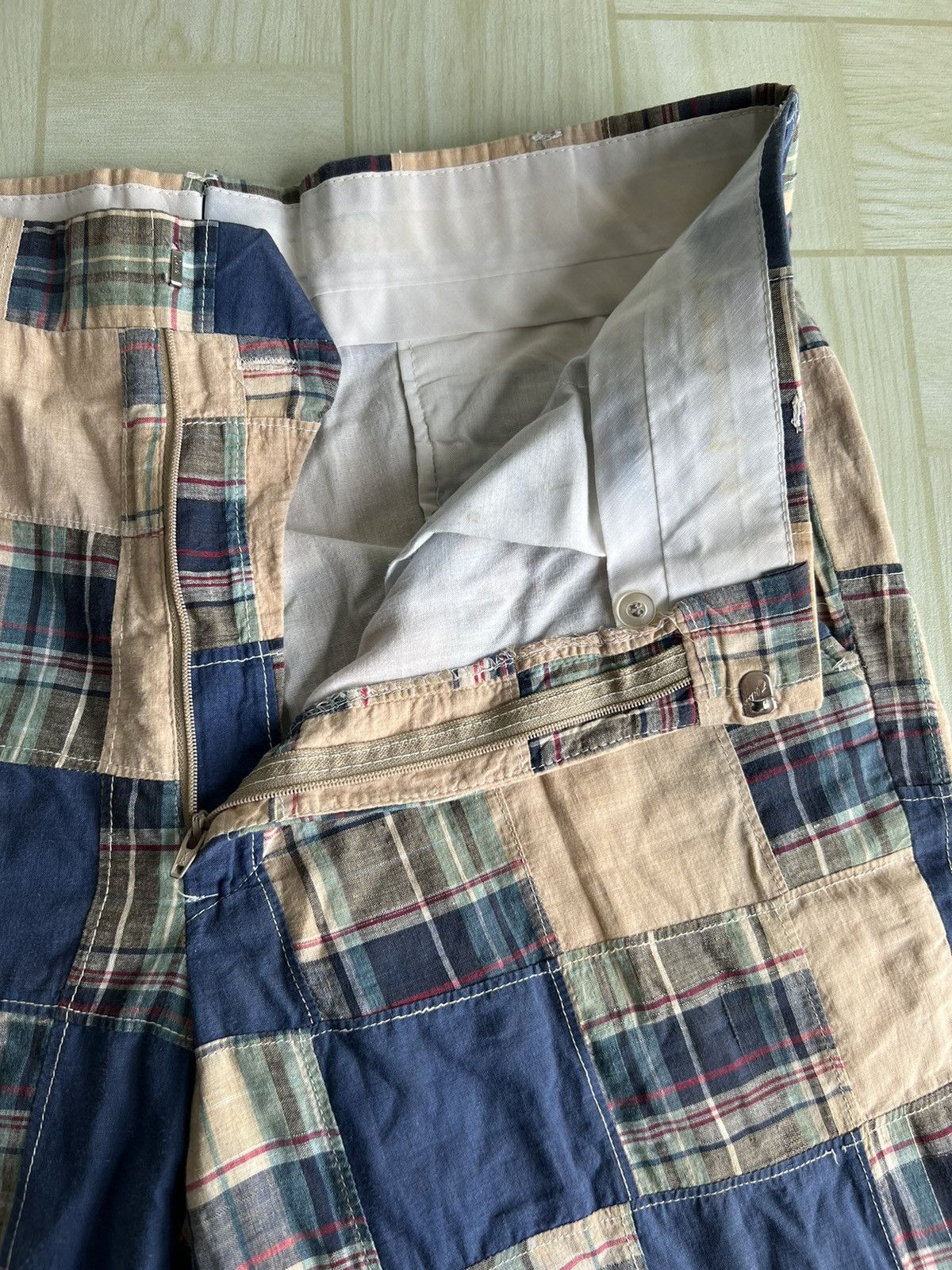 Brooks Brothers × Polo Ralph Lauren × Vintage 1970s Madras Patchwork Ralph Lauren Style Disco Rockabilly Size US 33 - 13 Thumbnail