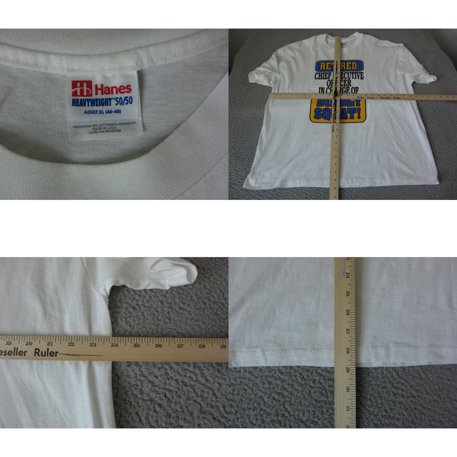 Hanes VINTAGE Hanes Shirt XL White Mens T-Shirt Short Sleeve Crew Neck 90s USA Made in USA Size US XL / EU 56 / 4 - 8 Thumbnail