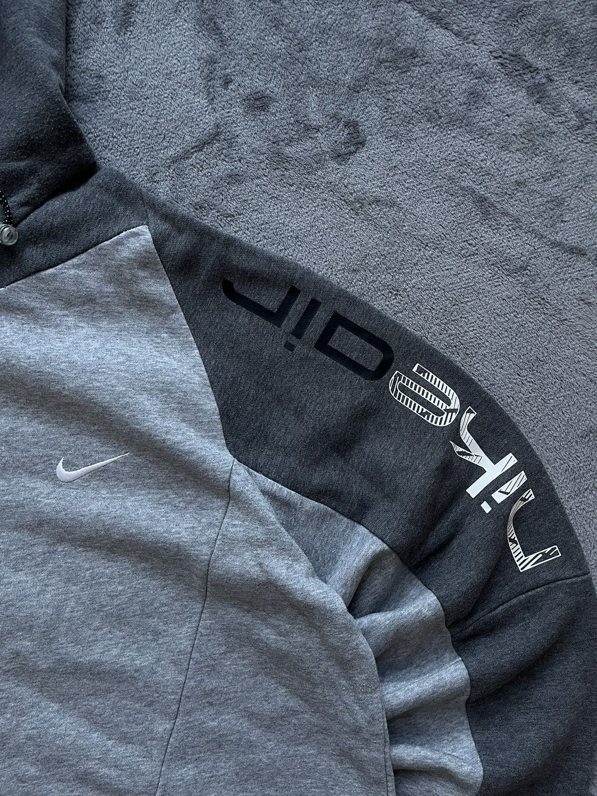 Nike 00s Nike Air Spellout Sleeve Logo Drill Oversized Zip Hoodie Size US M / EU 48-50 / 2 - 2 Thumbnail