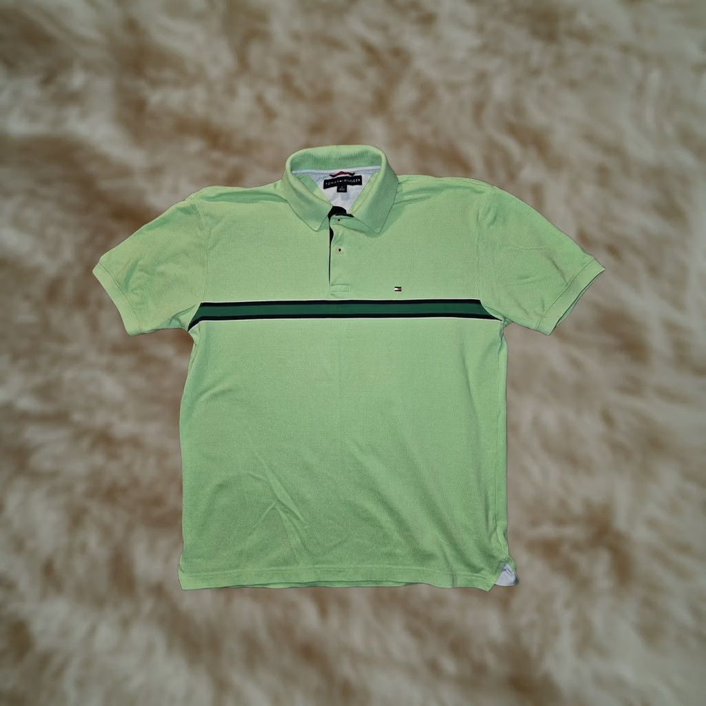 Tommy Hilfiger VINTAGE Tommy Hilfiger Polo Shirt Men's Medium Green Short Sleeve Y2K Size US M / EU 48-50 / 2 - 1 Thumbnail