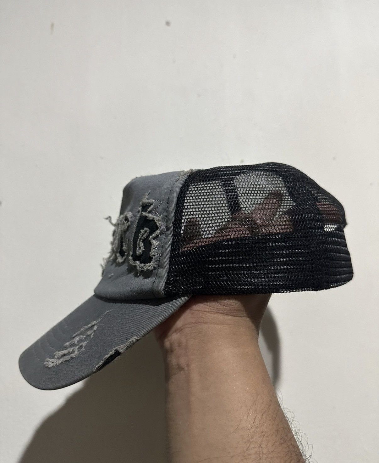 Japanese Brand VTG ROCK Distress Trucker Hat Size ONE SIZE - 3 Thumbnail