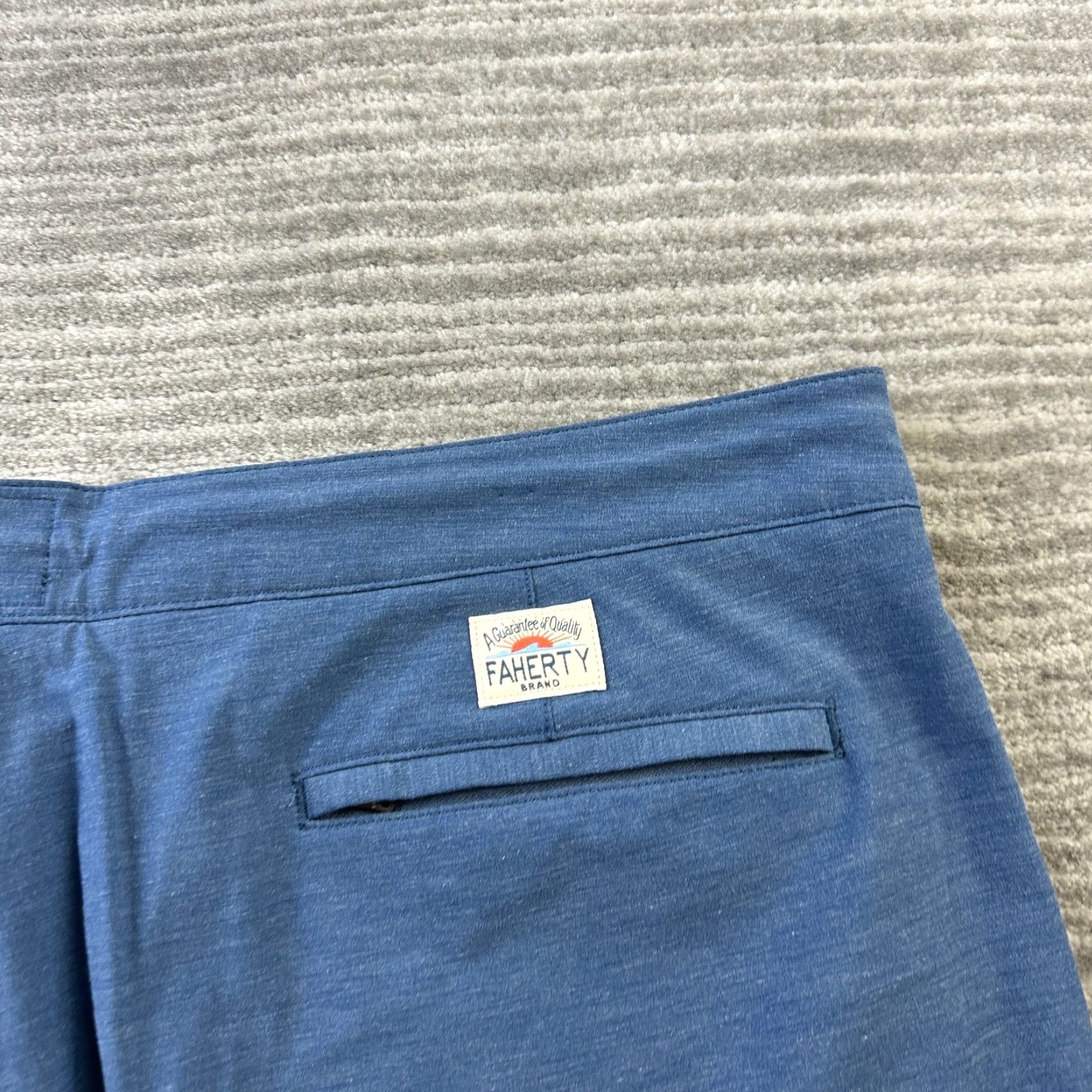 Faherty Faherty Shorts Mens 38 Blue Chino All Day Performance Drawstring 7" Size US 38 / EU 54 - 3 Thumbnail