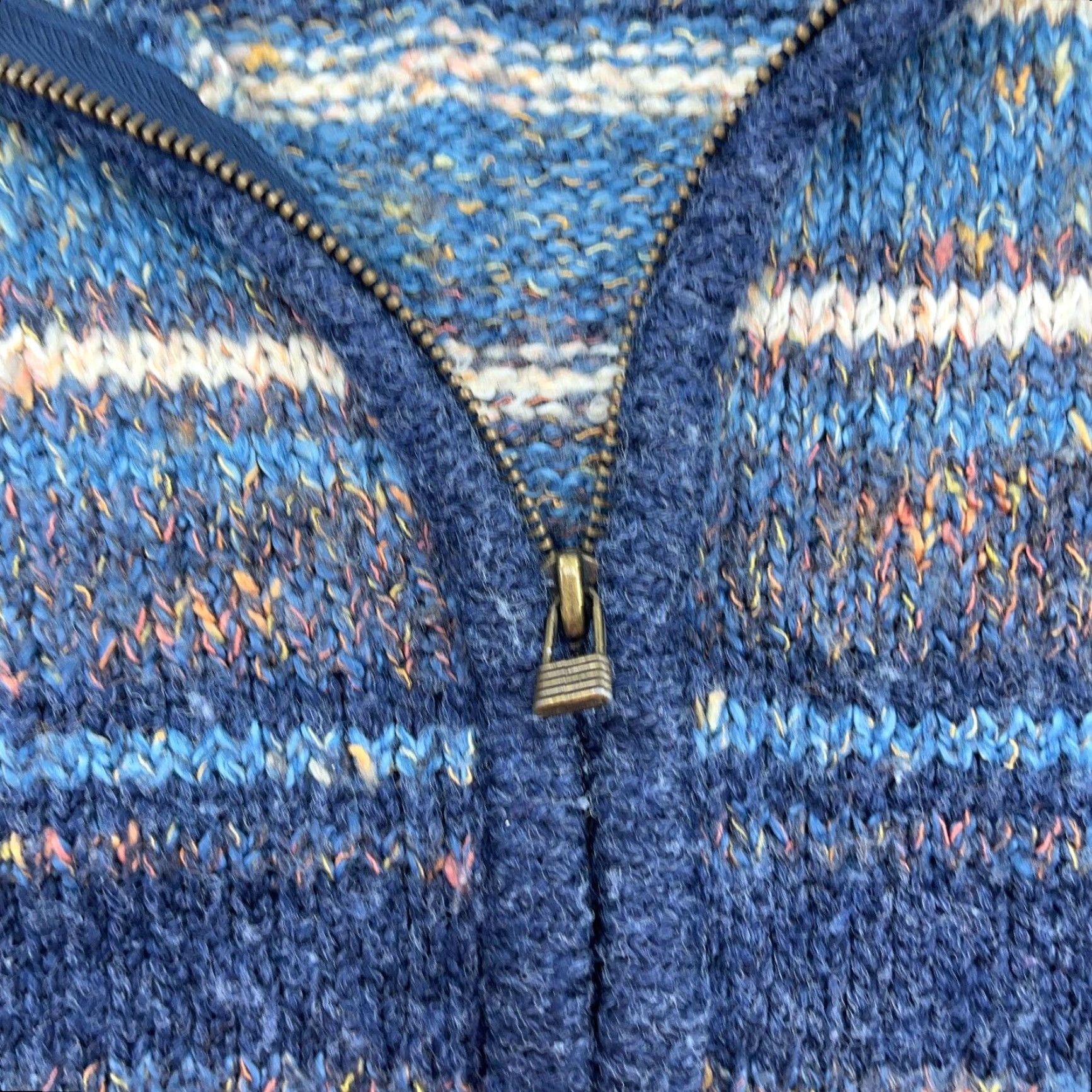 Vintage Vintage St Johns Bay Sweater Vest Women Large Blue Striped Full Zip Acrylic Wool Size L / US 10 / IT 46 - 5 Thumbnail