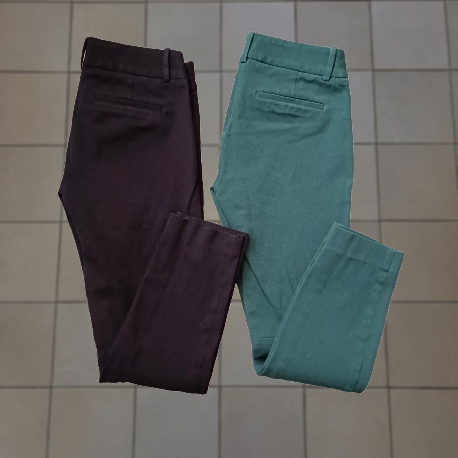 J.Crew J.CREW Pants Womens 00 Black Green Pockets Chino Ankle Straight Side Zip Shirt (adapted: but ensure only original words) Size 24" / US 00 / IT 34 - 1 Thumbnail