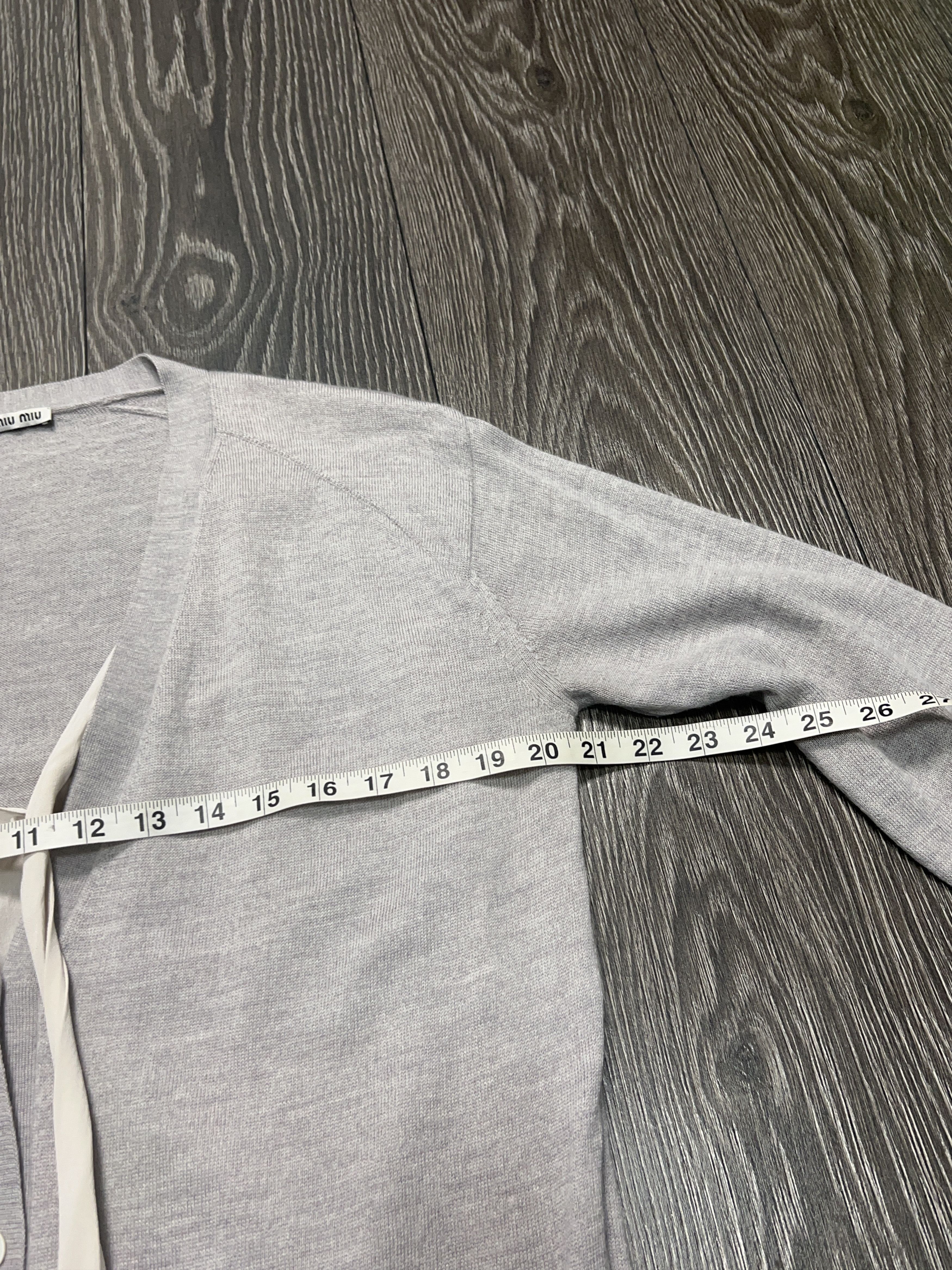 Miu Miu Gray Button Cardigan Bow Style Pullover Sweater Size M/L Size M / US 6-8 / IT 42-44 - 10 Thumbnail
