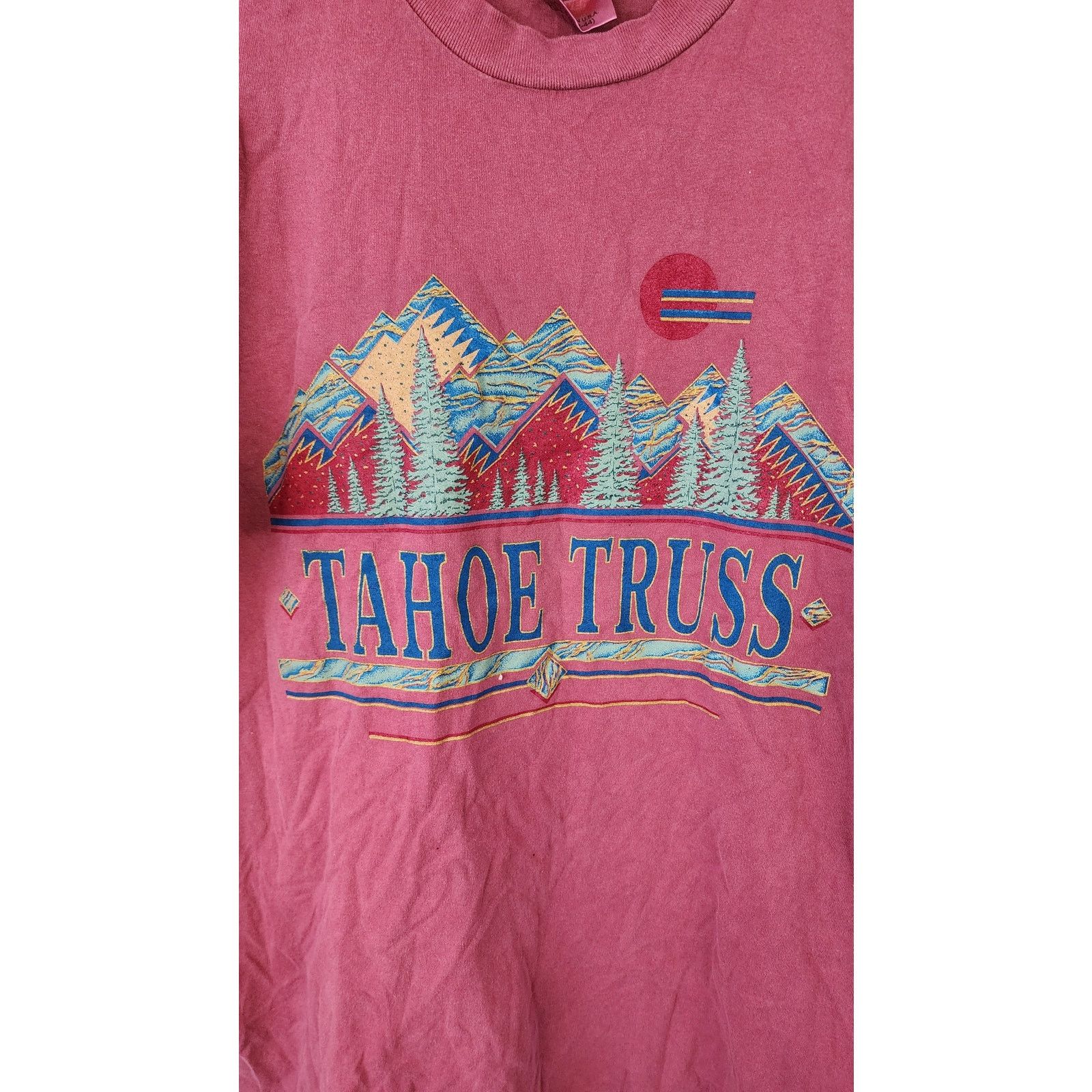 Vintage Vintage Tahoe Shirt Truss Mountain Nature Tee Red VTG 90s L Size US L / EU 52-54 / 3 - 2 Thumbnail