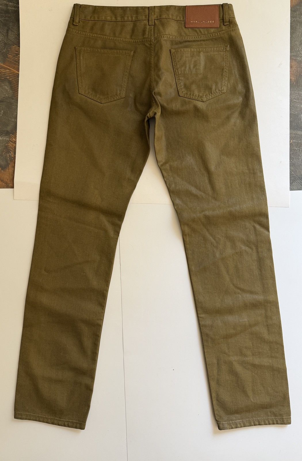 Marc Jacobs Marc Jacobs COLLECTION Waxed Cotton Distressed Gold Jeans Size US 34 / EU 50 - 2 Thumbnail