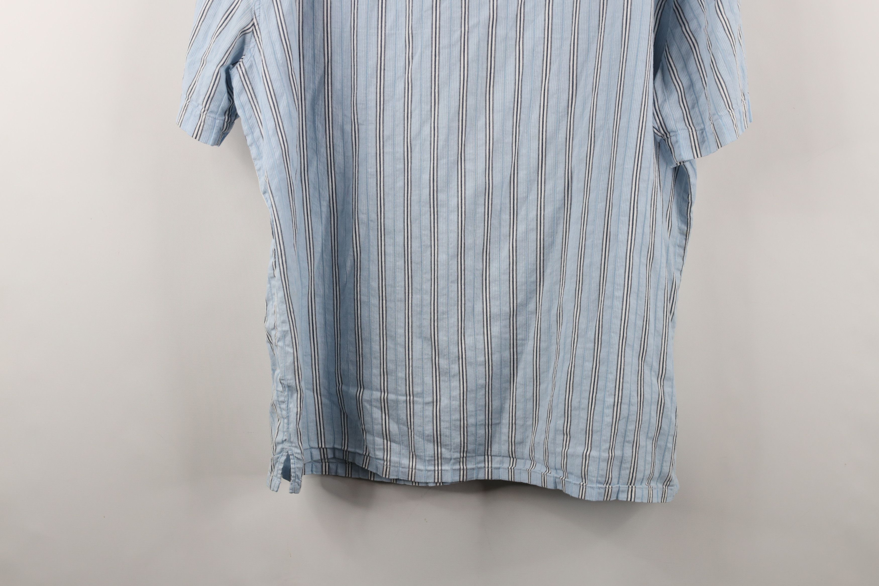 Marmot × Vintage Marmot Spell Out Striped Ribbed Short Sleeve Button Shirt Size US L / EU 52-54 / 3 - 16 Thumbnail
