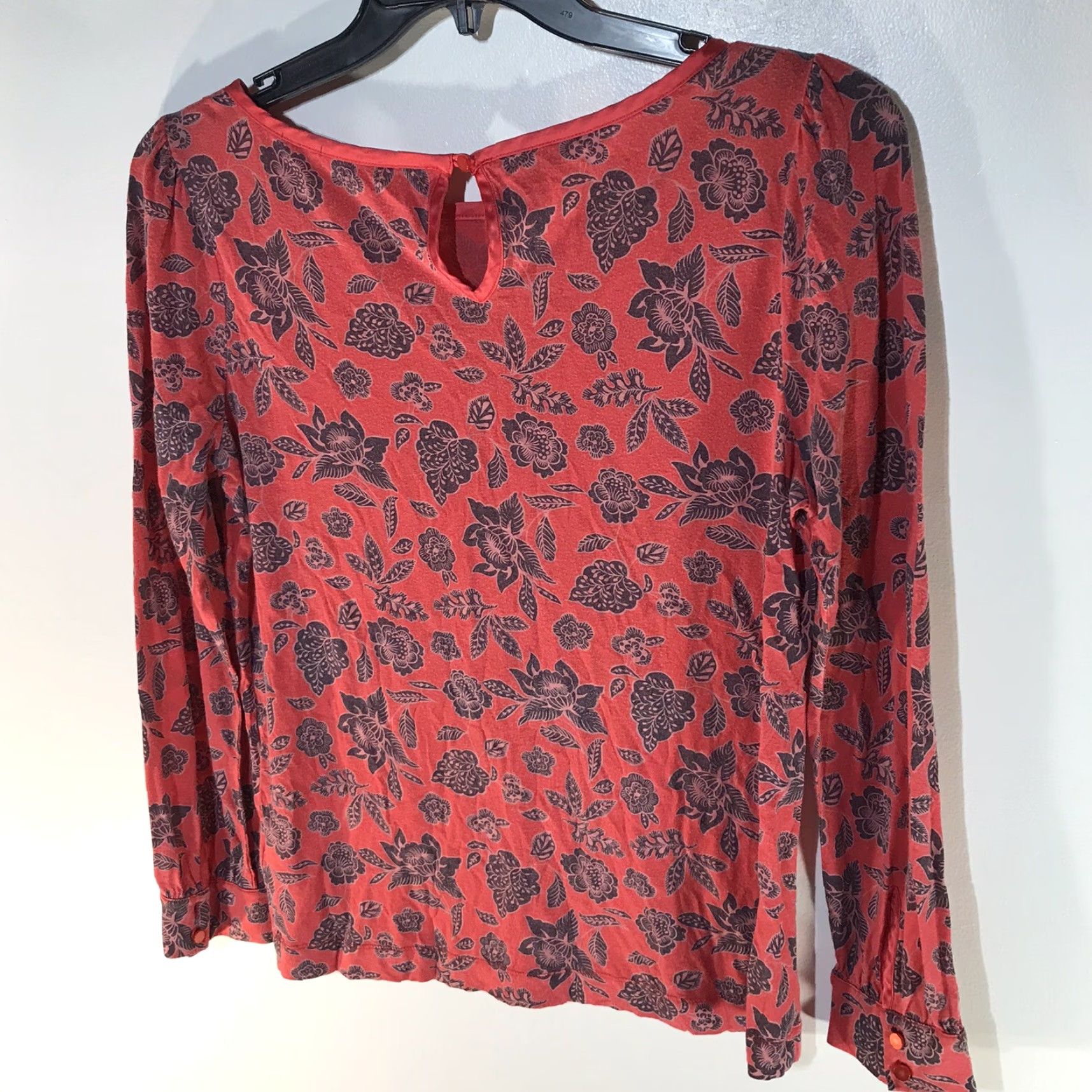 Lands' End VINTAGE Lands' End Women's Floral Lyocell Wool Shirt Size M Red Casual Blouse Size M / US 6-8 / IT 42-44 - 4 Thumbnail