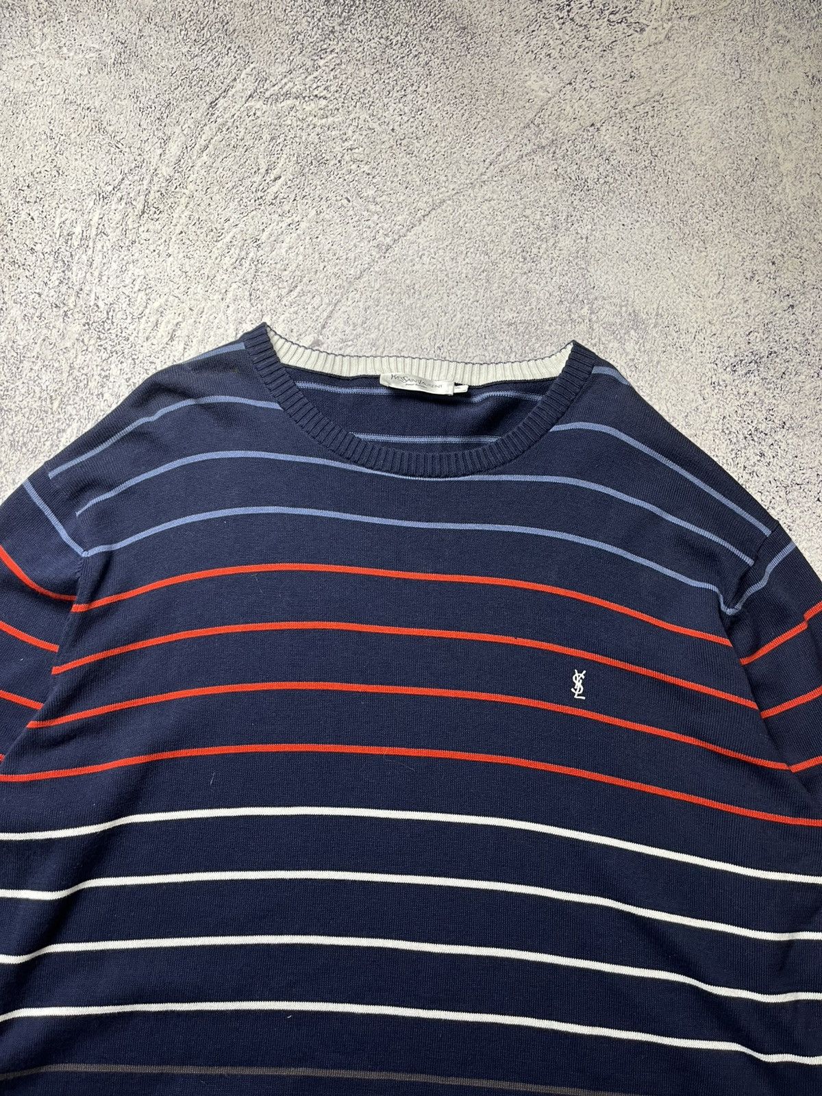Vintage Vintage YSL Yves Saint Laurent Crewneck Knit Sweater 90s Size US XXL / EU 58 / 5 - 2 Thumbnail