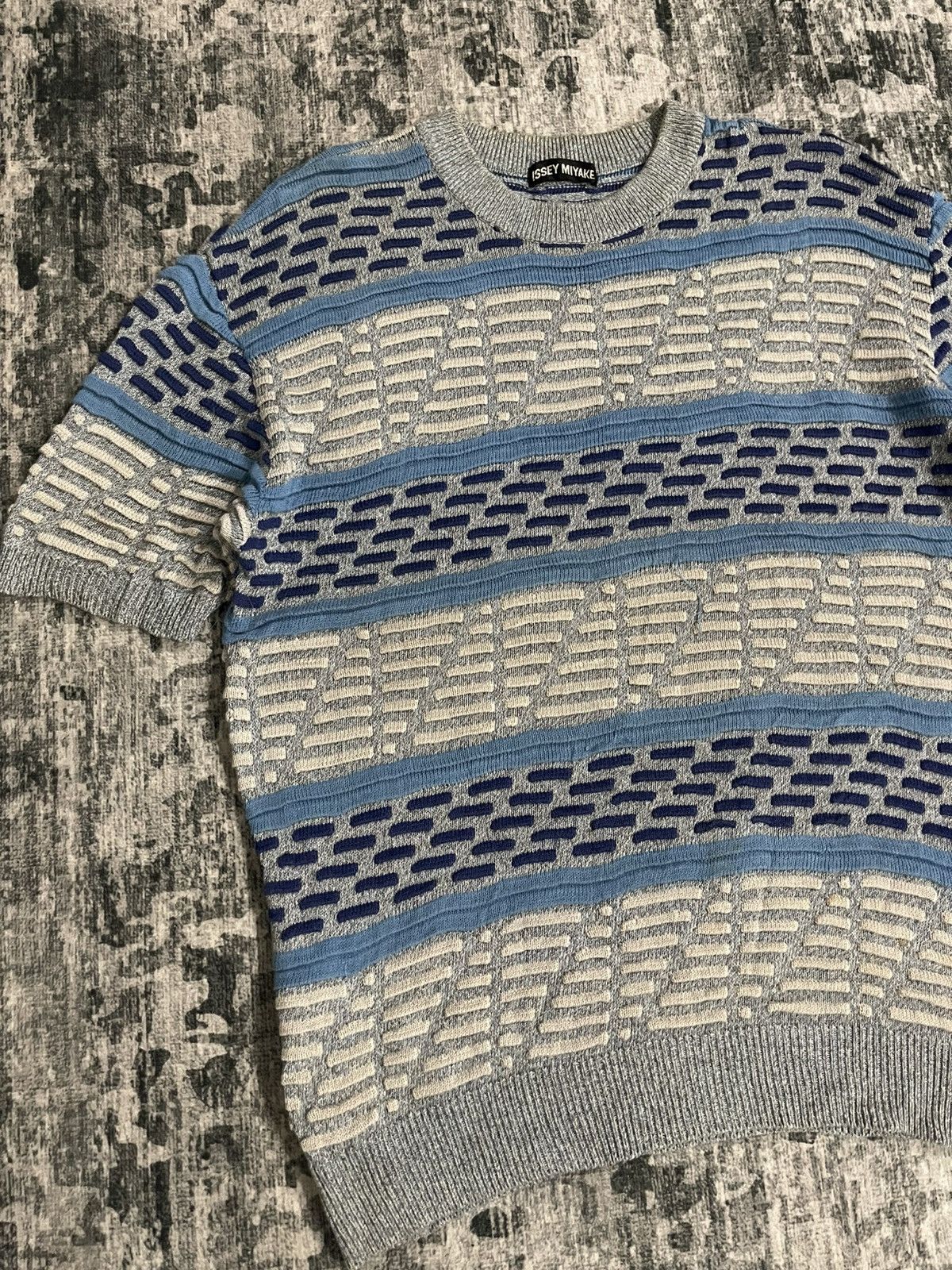 Issey Miyake Issey Miyake Short Sleeve Knit Size US L / EU 52-54 / 3 - 4 Thumbnail