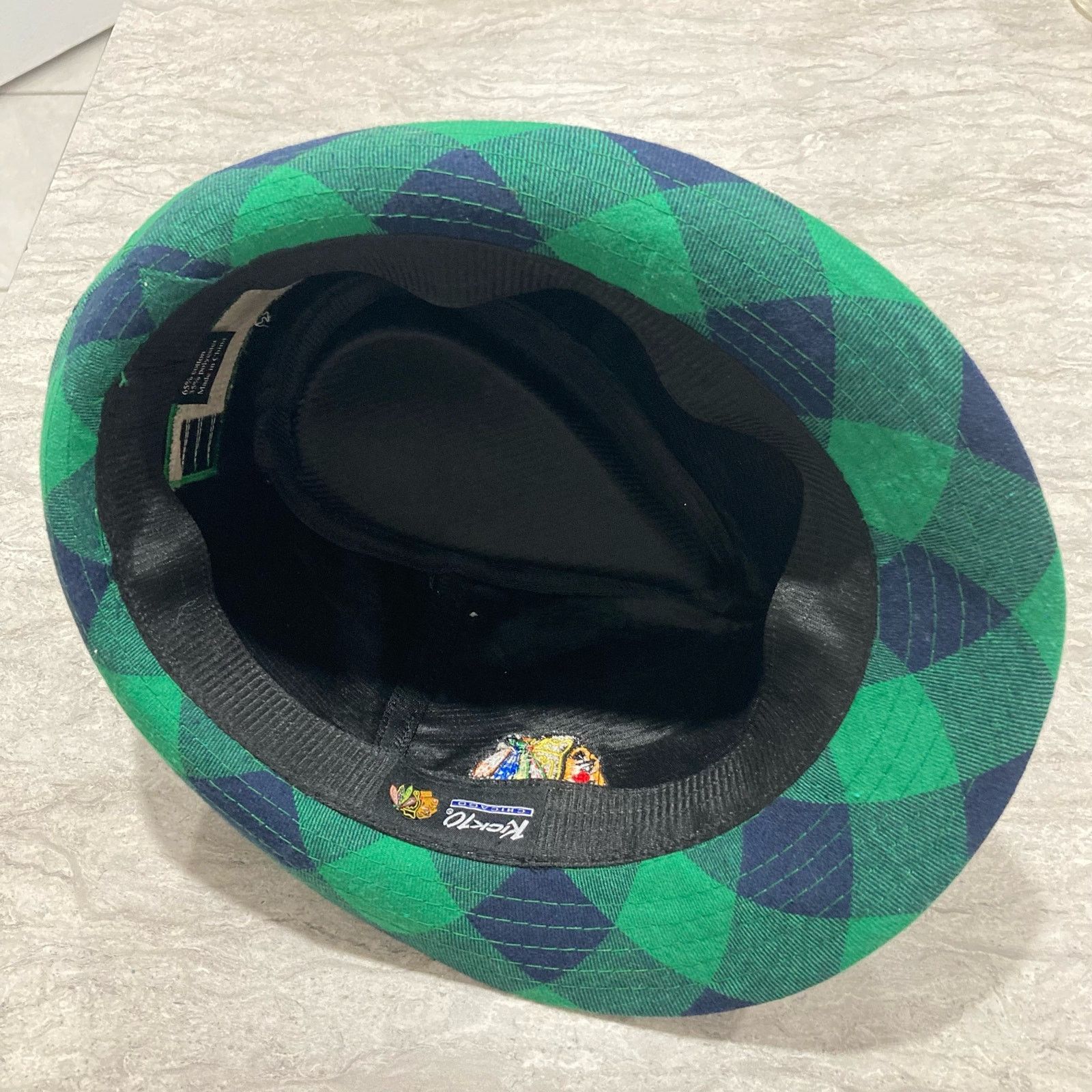 NHL Chicago Blackhawks St. Patrick's Day Green Plaid Fedora Hat Size ONE SIZE - 9 Thumbnail
